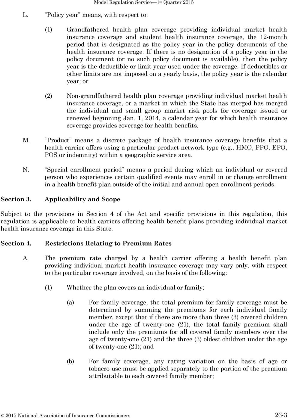 Individual Market Health Insurance Coverage Model Regulation