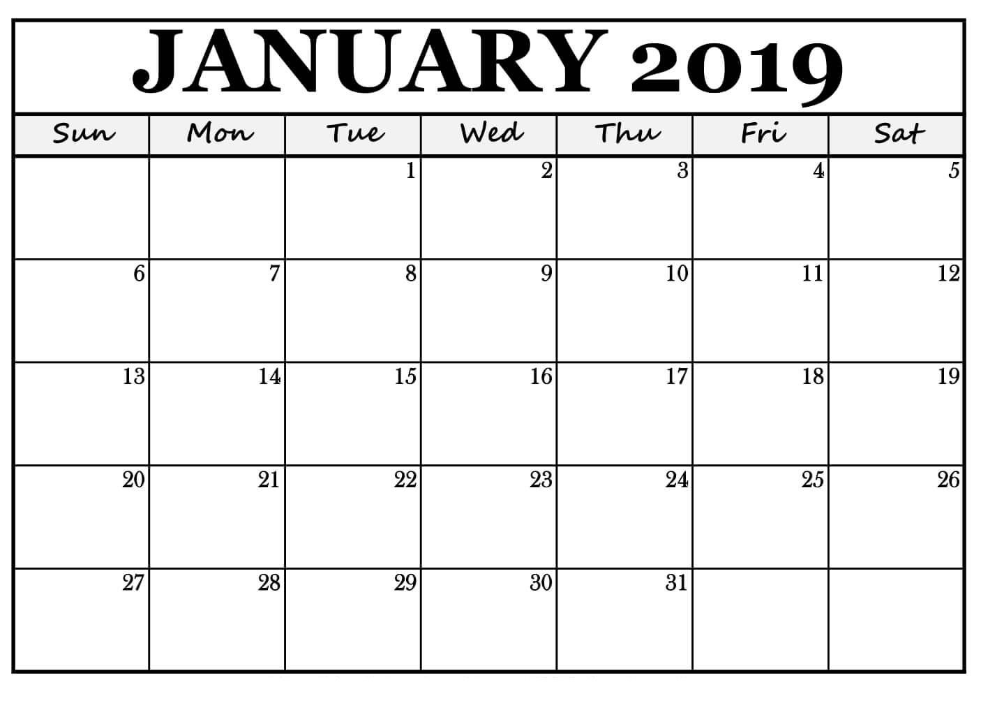 January 2019 Printable Calendar Word | November Printable