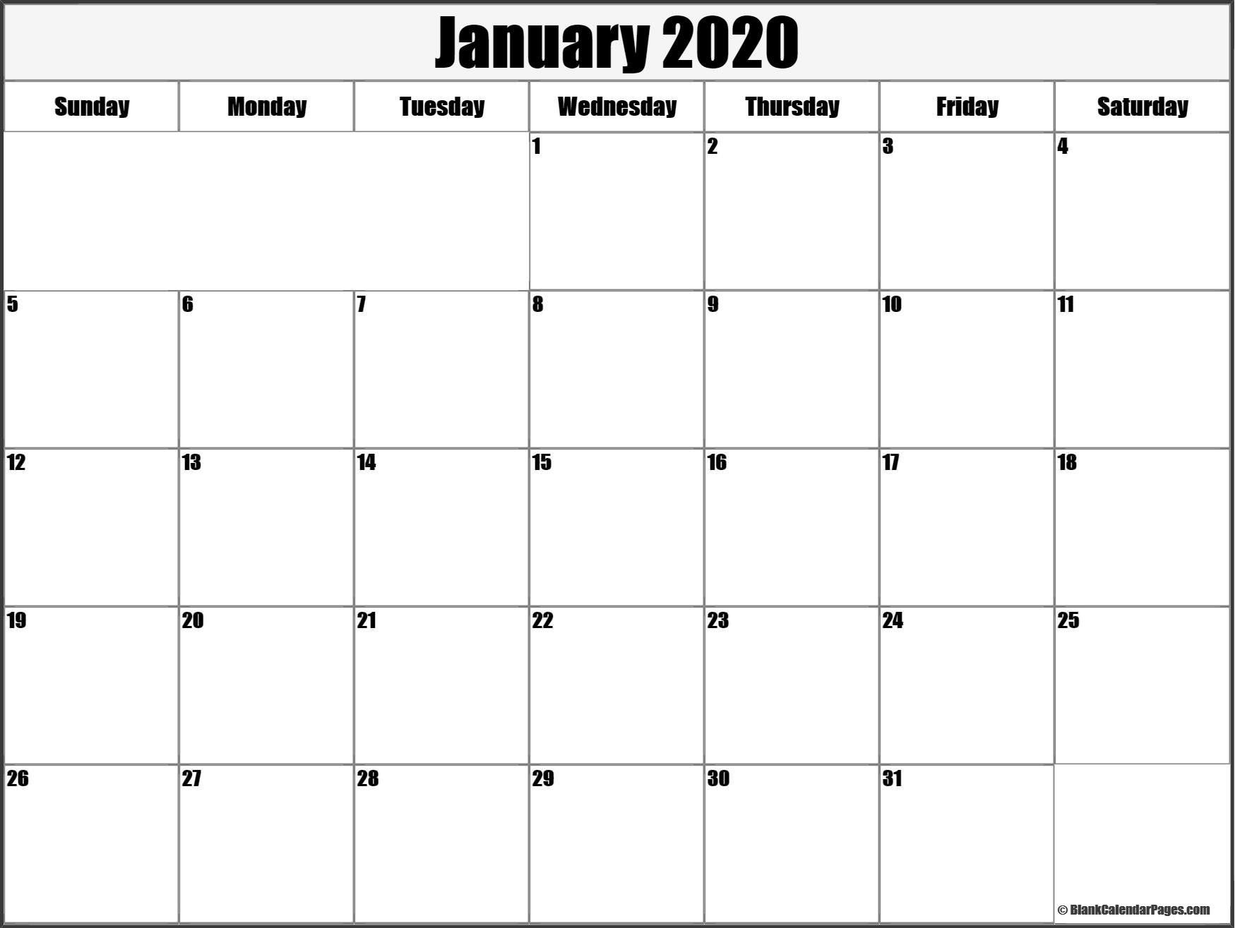 January 2020 Calendar Template #january #january2020