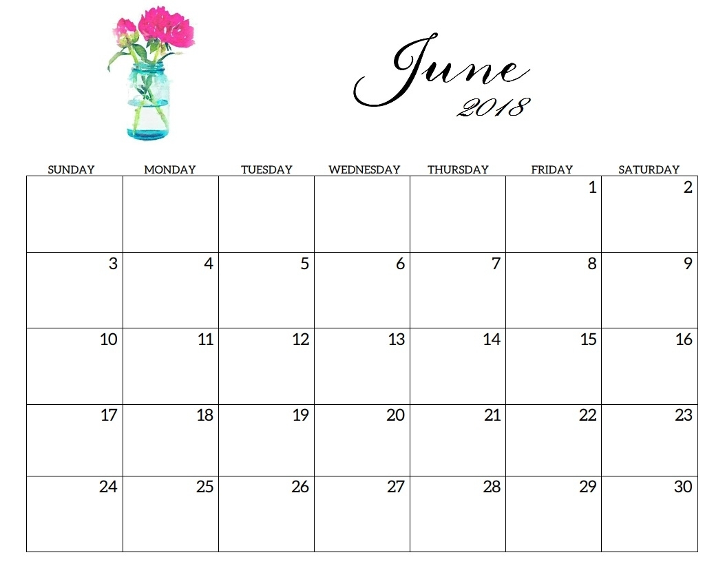 June 2018 Calendar | Max Calendars