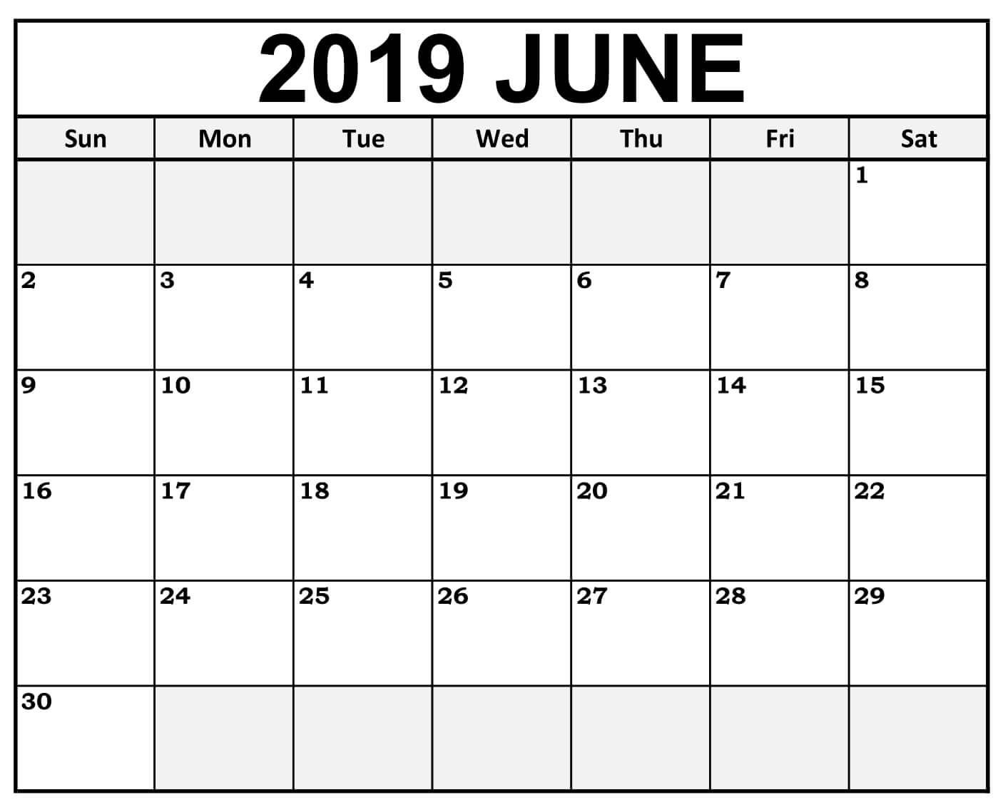 June 2019 Calendar #weekend #highlighted In 2019 | September