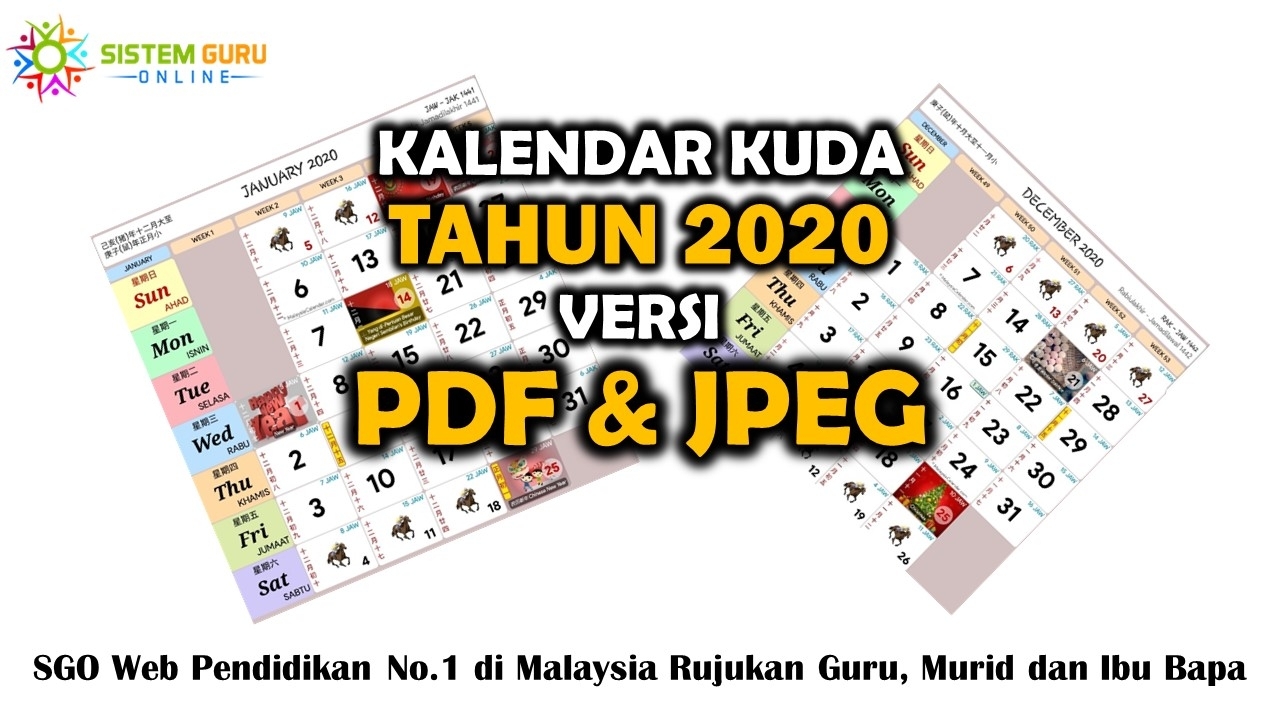 Kalendar Kuda Tahun 2020 Versi Pdf Dan Jpeg