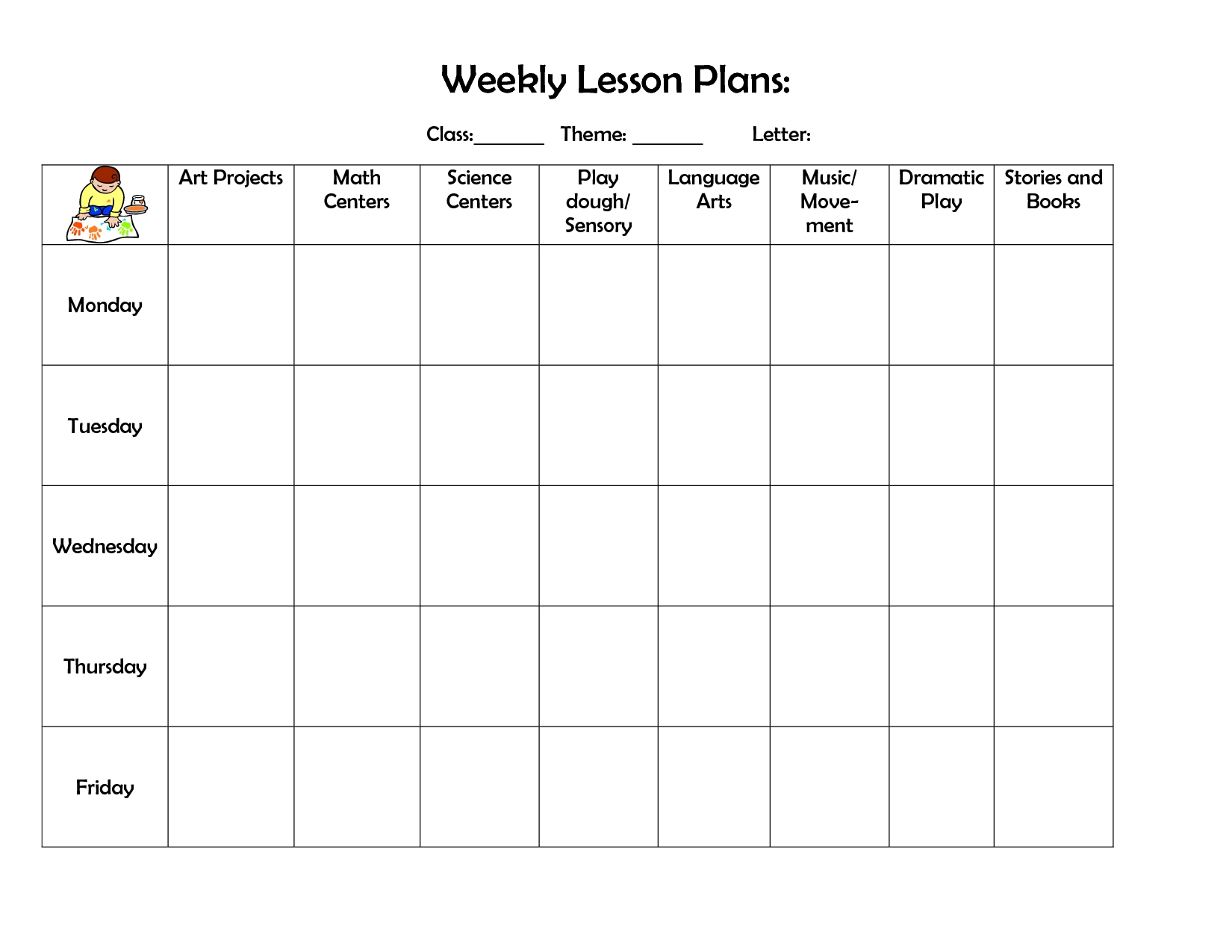 google docs weekly lesson plan template