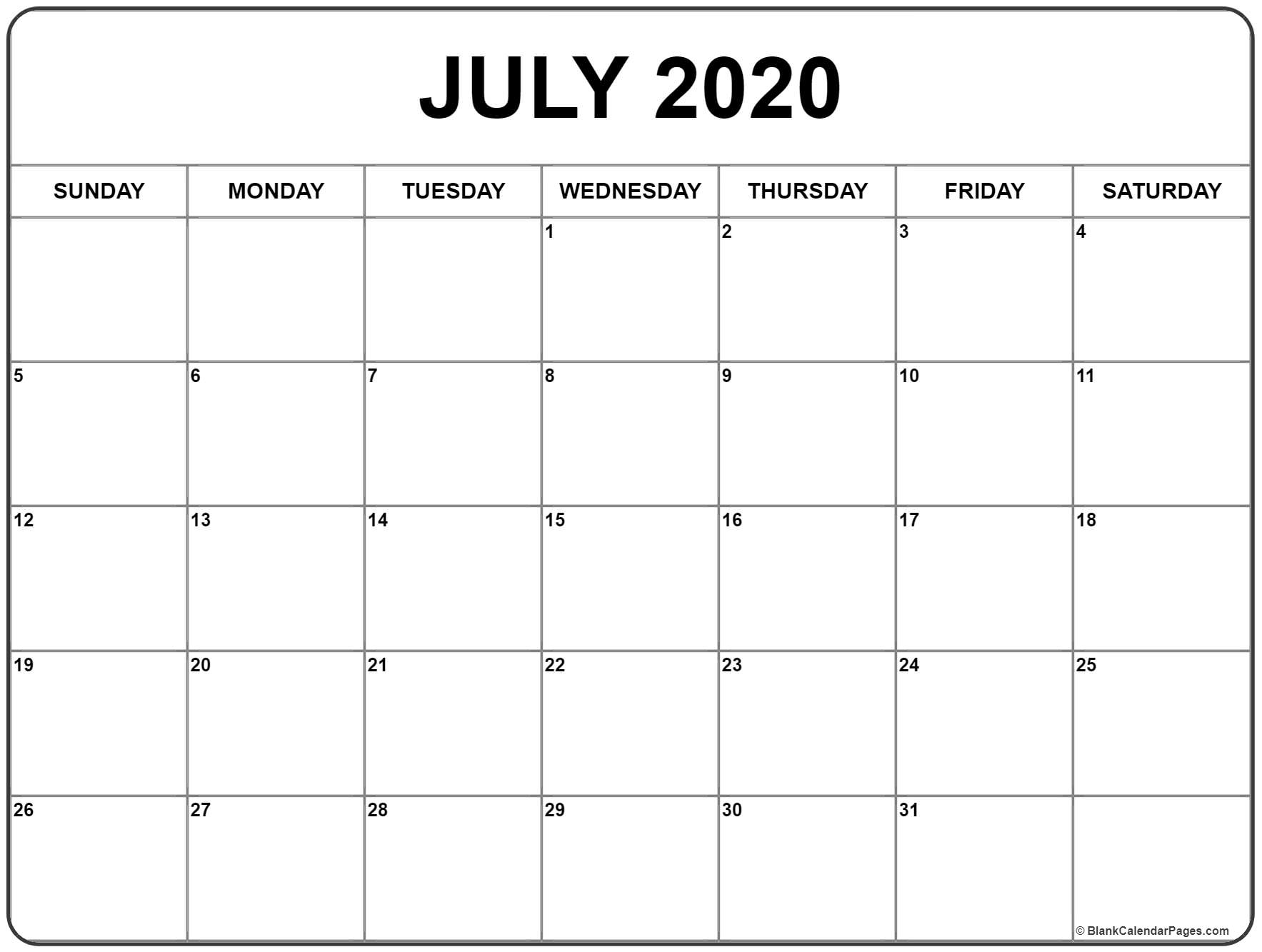 Large Box Printable Calendar 2020 Google - Calendar