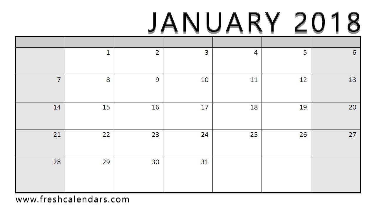 Large Grid 2018 Calendar Templates | Calendar Template 2019
