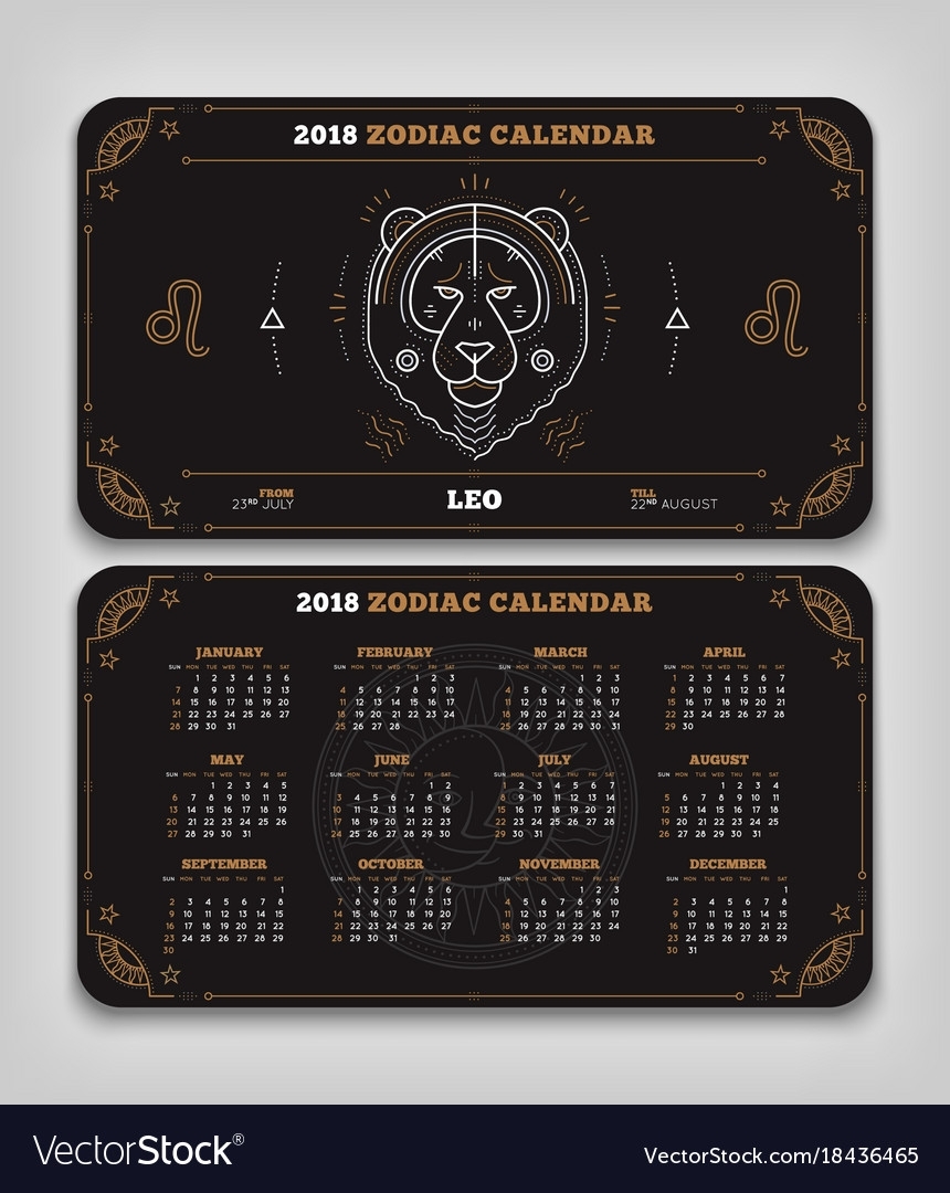 Zodiac Calendar For Leo Month Calendar Printable