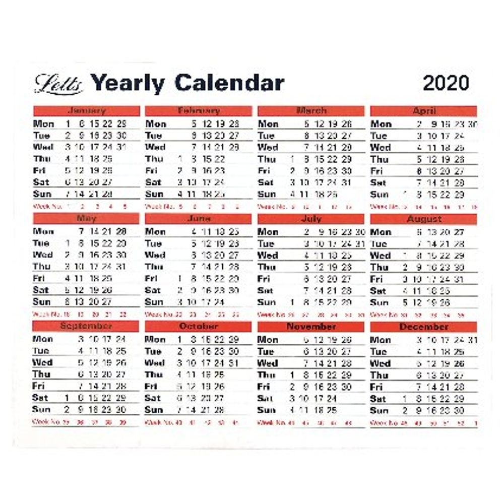 Year Calendar View 2020 Month Calendar Printable