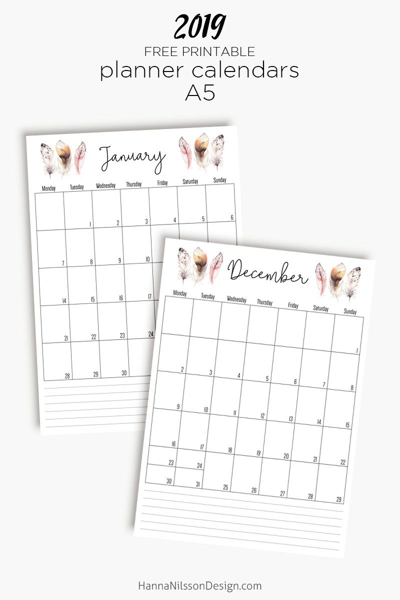 Lined Planner Inserts | Free Printable Calender, Monthly