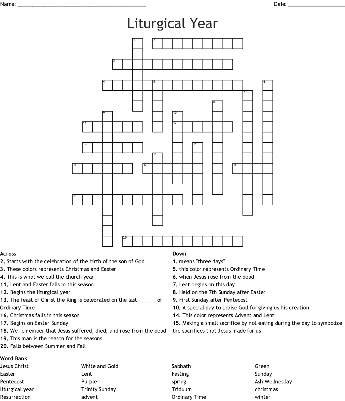 Calendar Square Crossword Clue Printable Word Searches