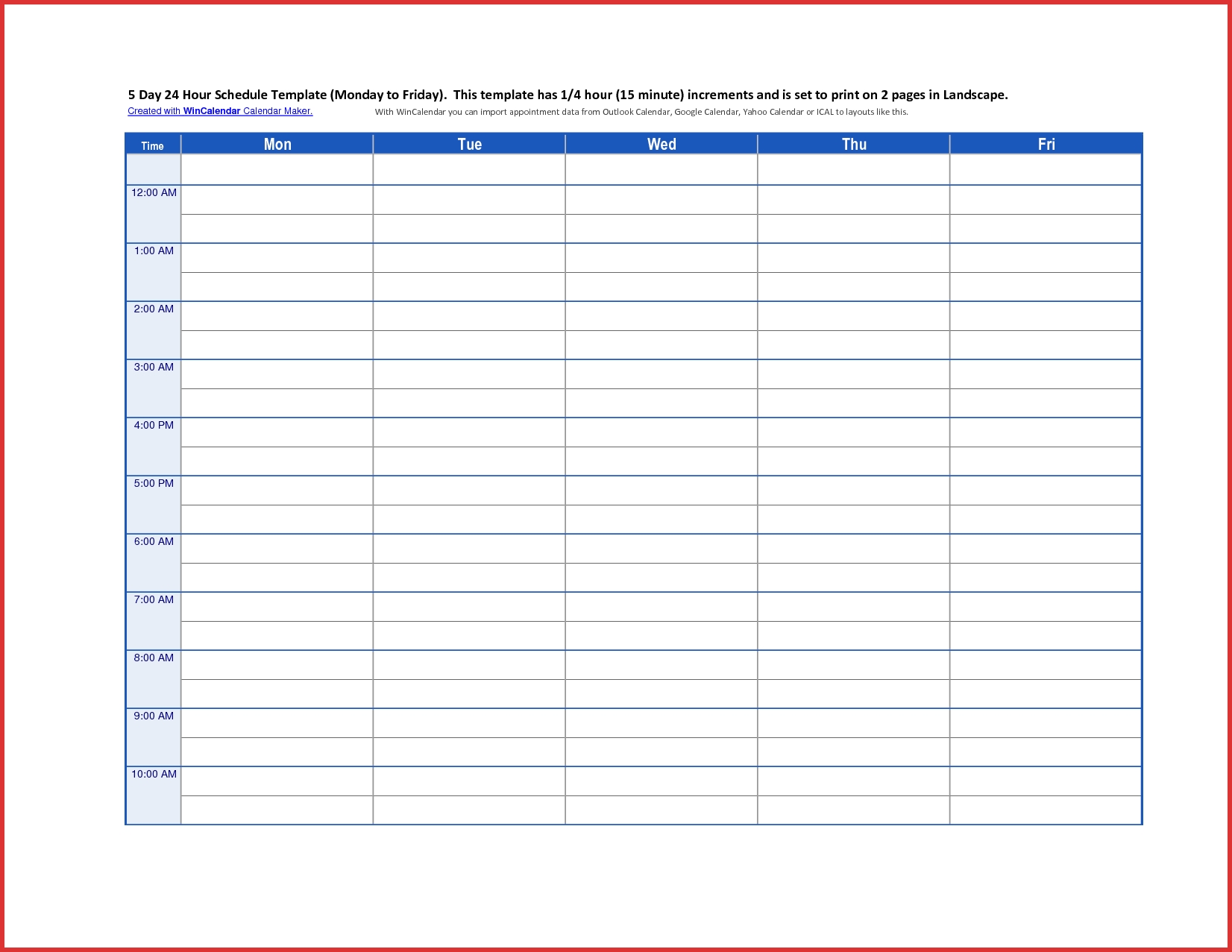 Lovely 24 Hour Daily Planner Template | Job Latter