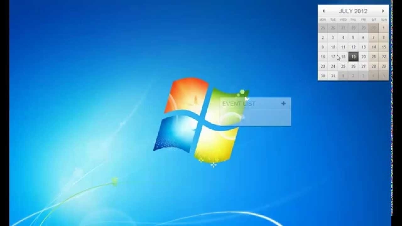 Lovely Calendar Week Widget Windows 7 : Mini Calendar Template