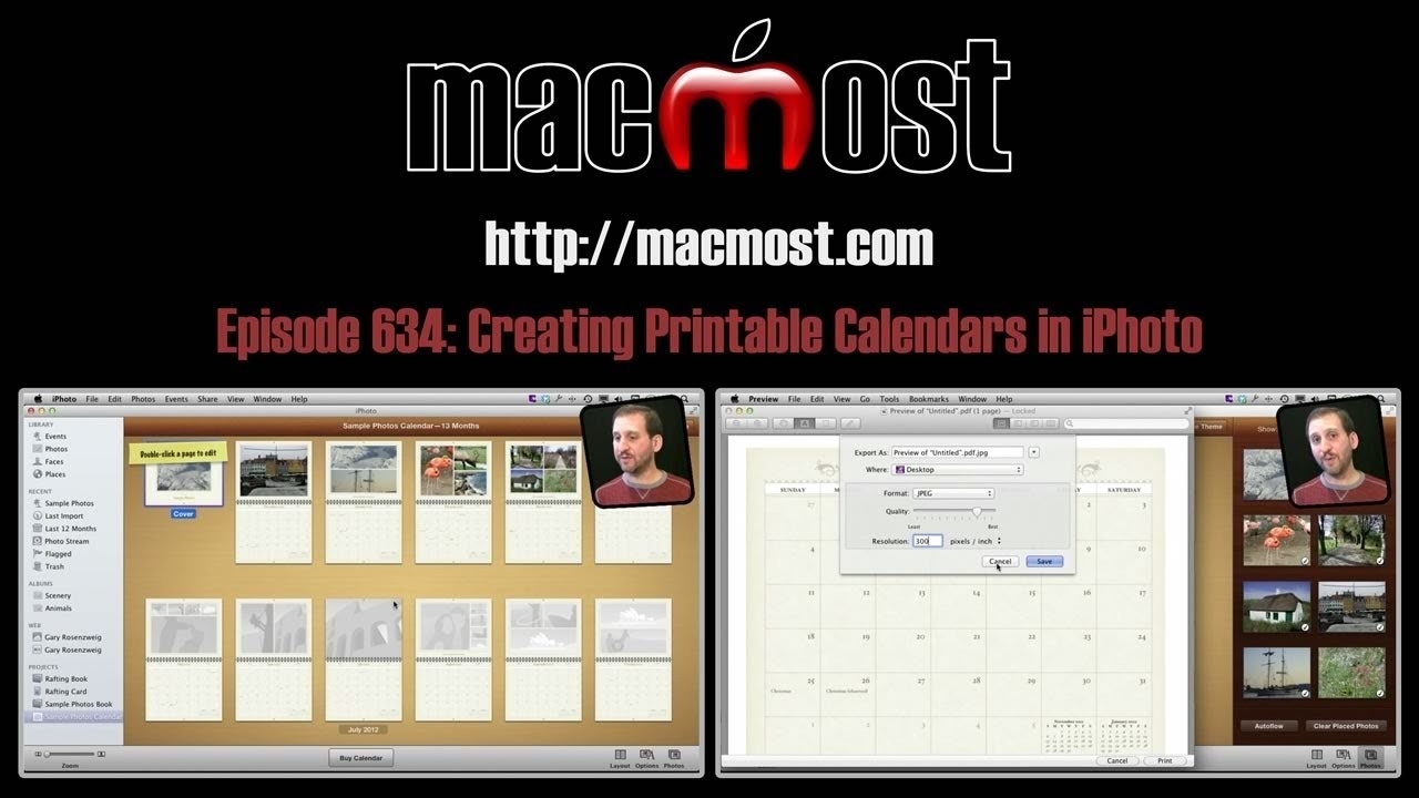 Macmost Now 634: Creating Printable Calendars In Iphoto