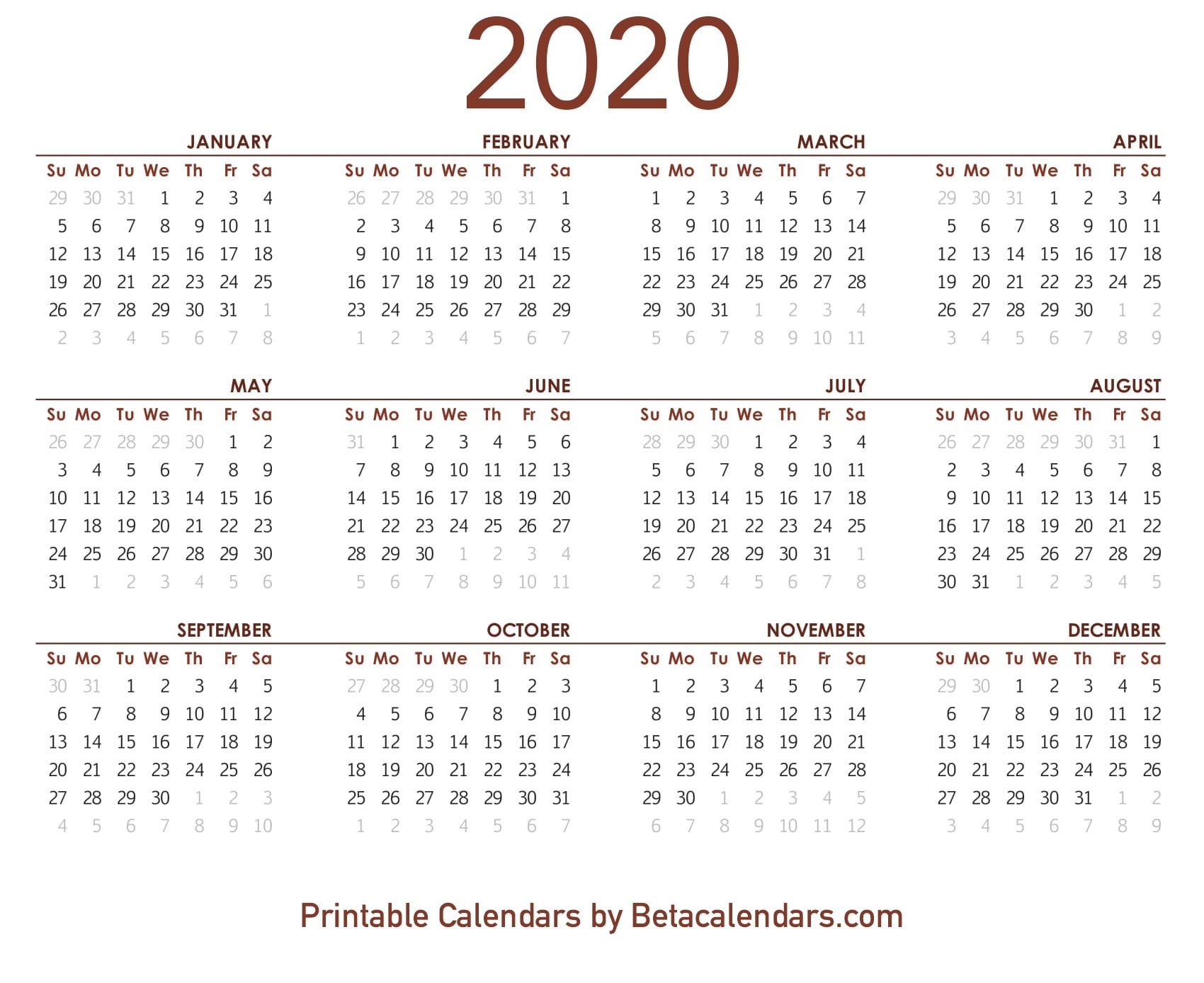 Make Your Own 2020 Calendar | Free Printable Calendar