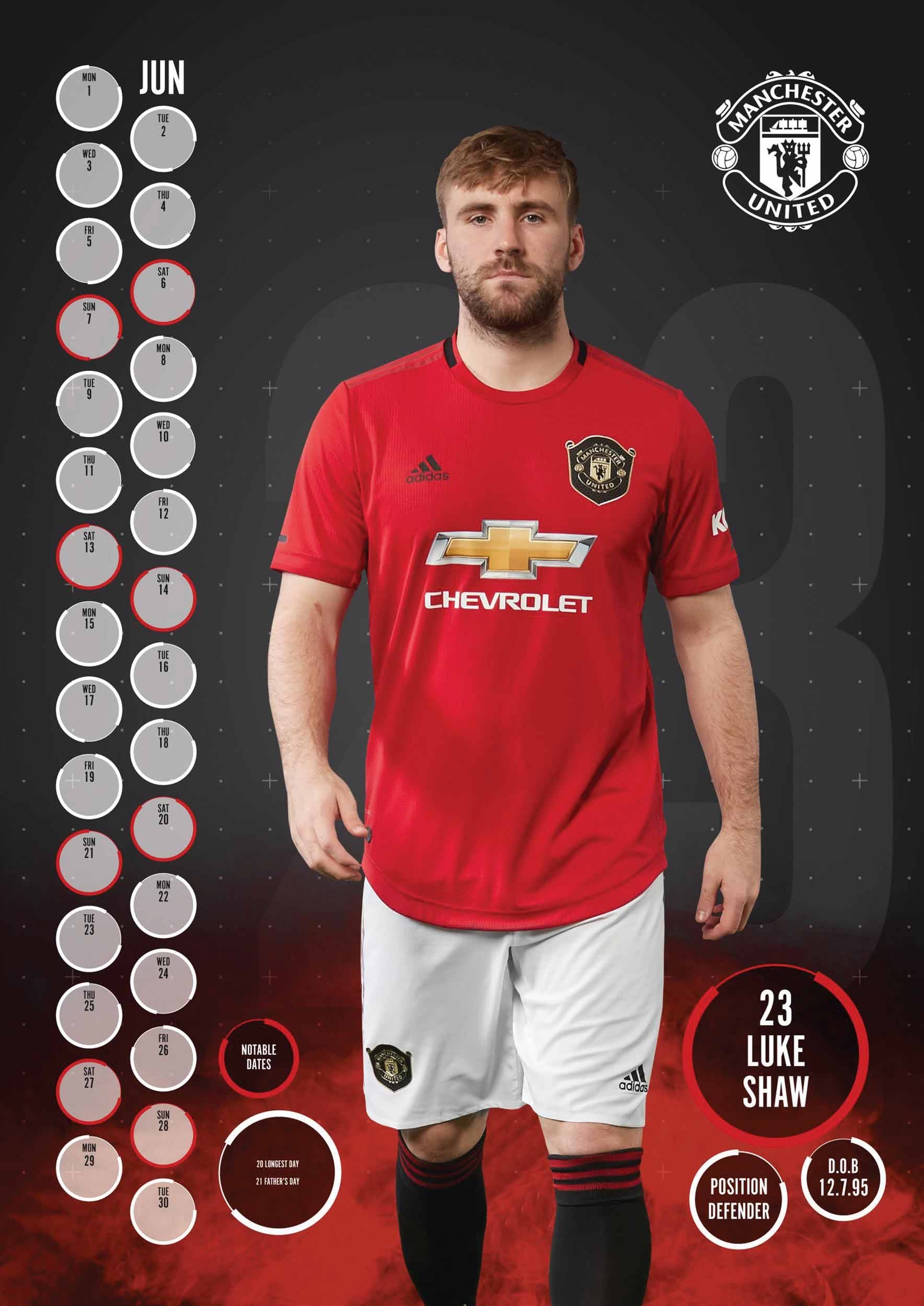 Manchester United Fc A3 Calendar 2020