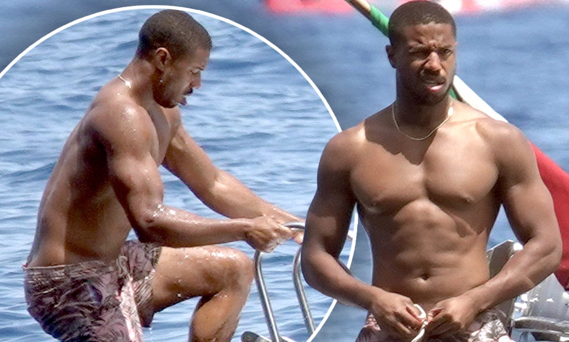 Michael B. Jordan Strips Down To Swim Shorts During Italian