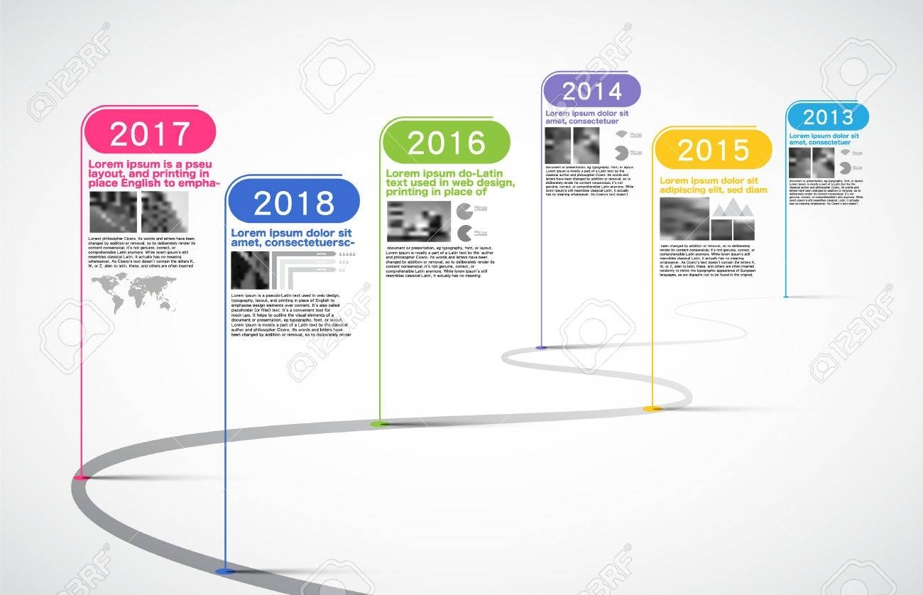 Milestones Company, Timeline Infographic, Vector, History; Calendar;..