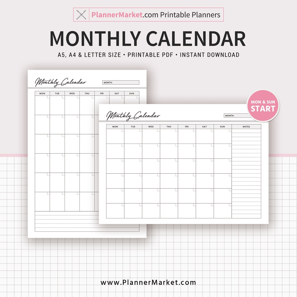 Free Printable Calendar Refills | Month Calendar Printable