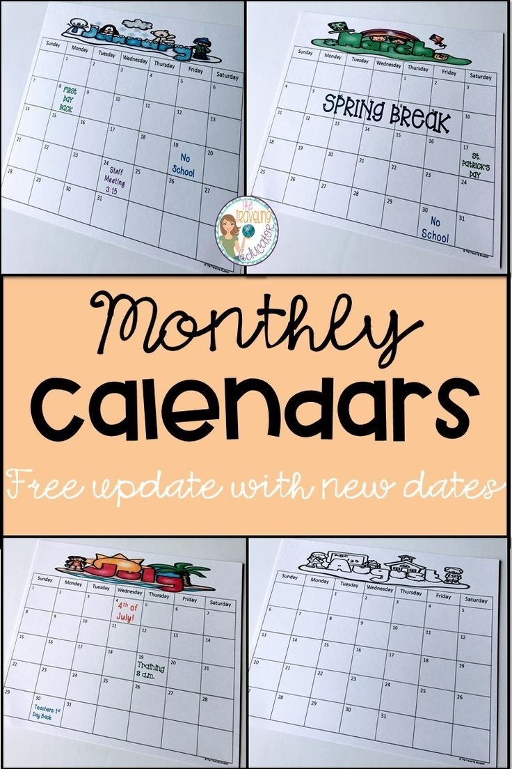 Monthly Calendar Template (Editable) | Pre-K Through