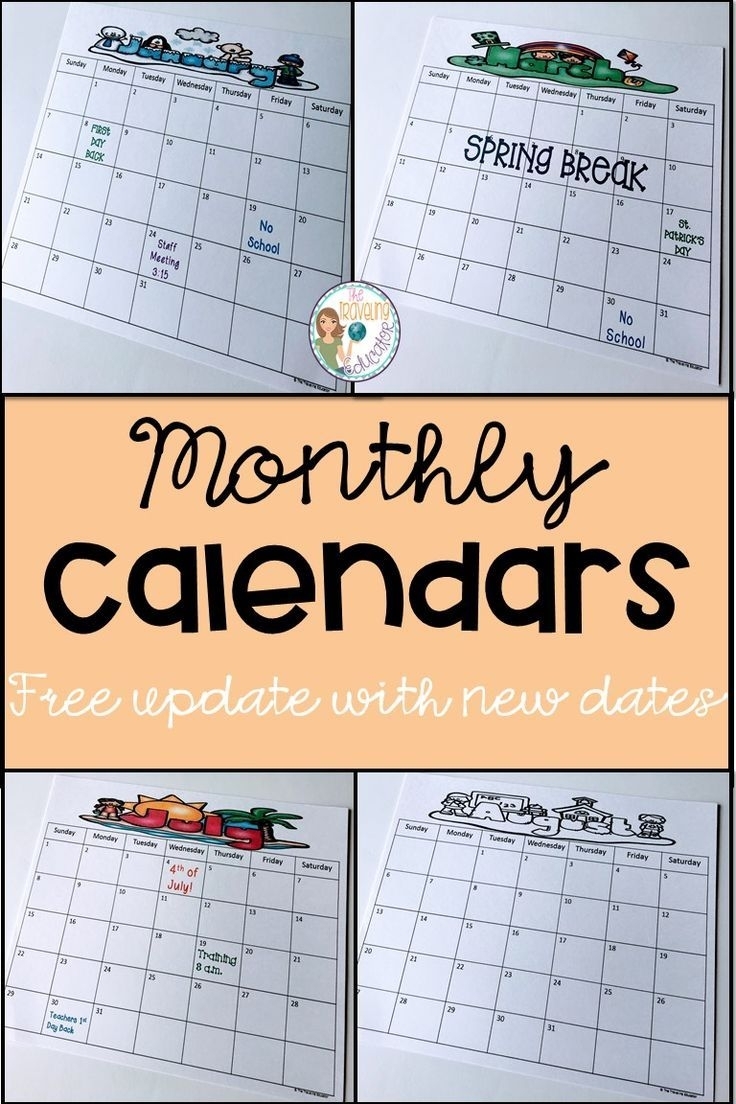 Monthly Calendar Template (Editable) | Student Calendar
