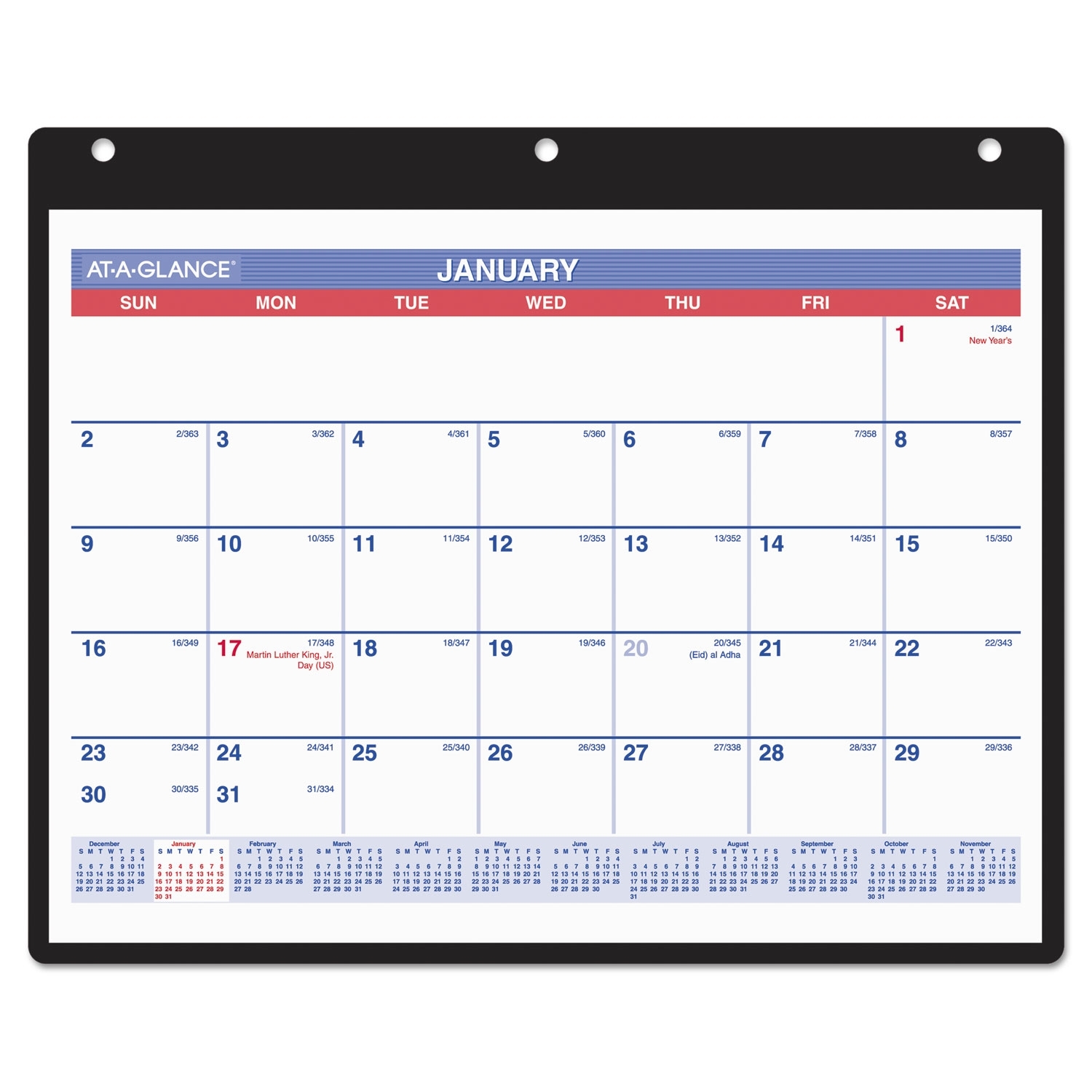 Monthly Desk/wall Calendar, 11 X 8 1/4, White, 2020