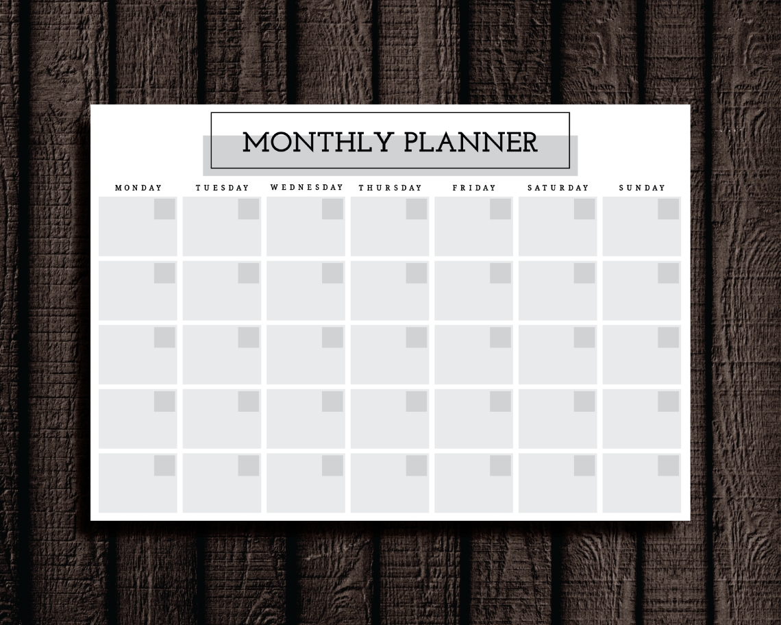 Monthly Planner Printable. Cathartic Malarkey Has Study