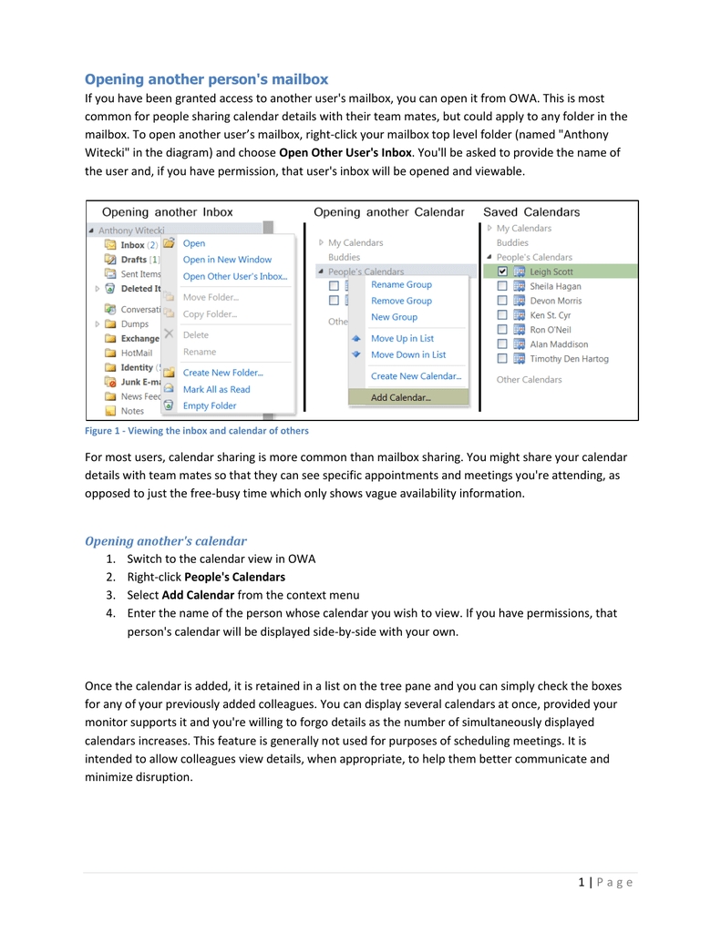 Ms Outlook Web App (Owa) Training Document | Manualzz