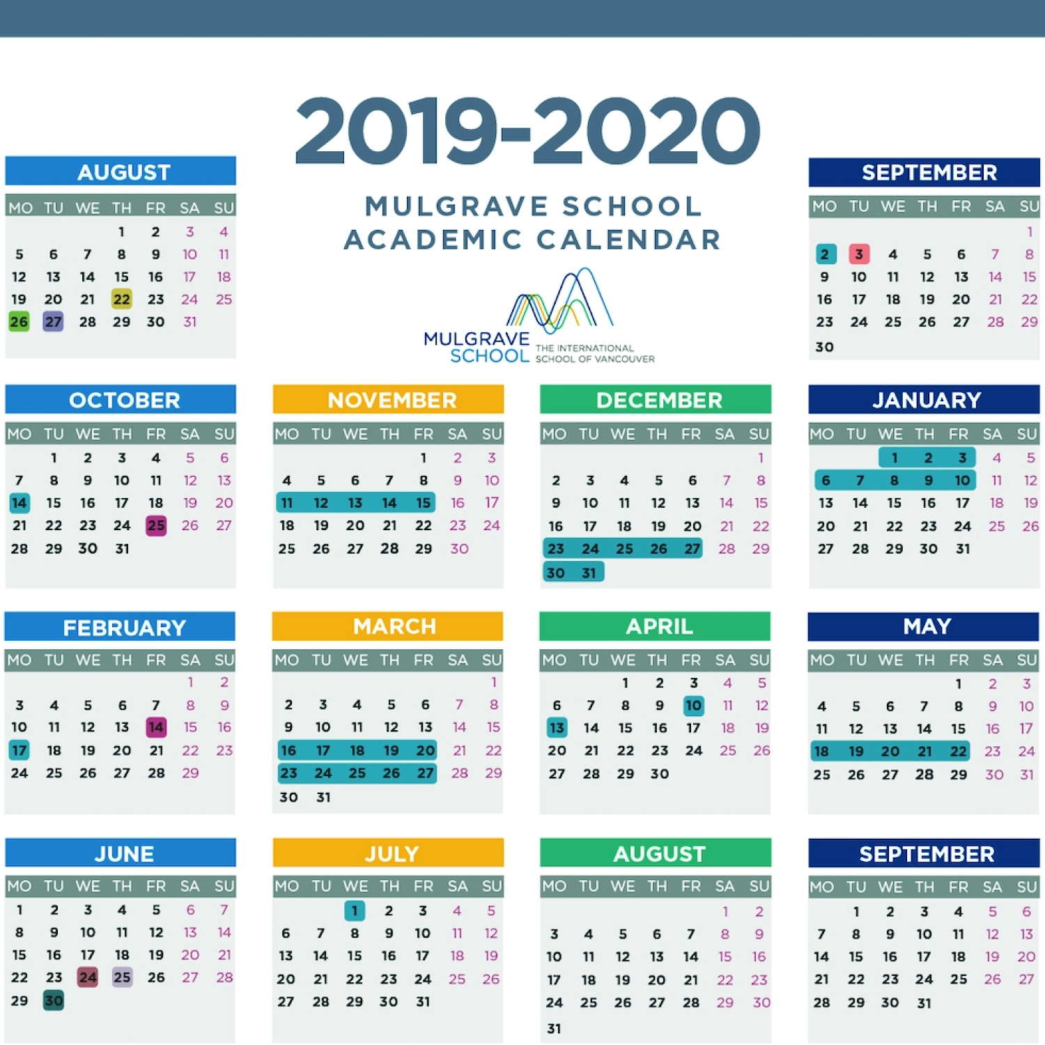 Mulgrave School - Calendars