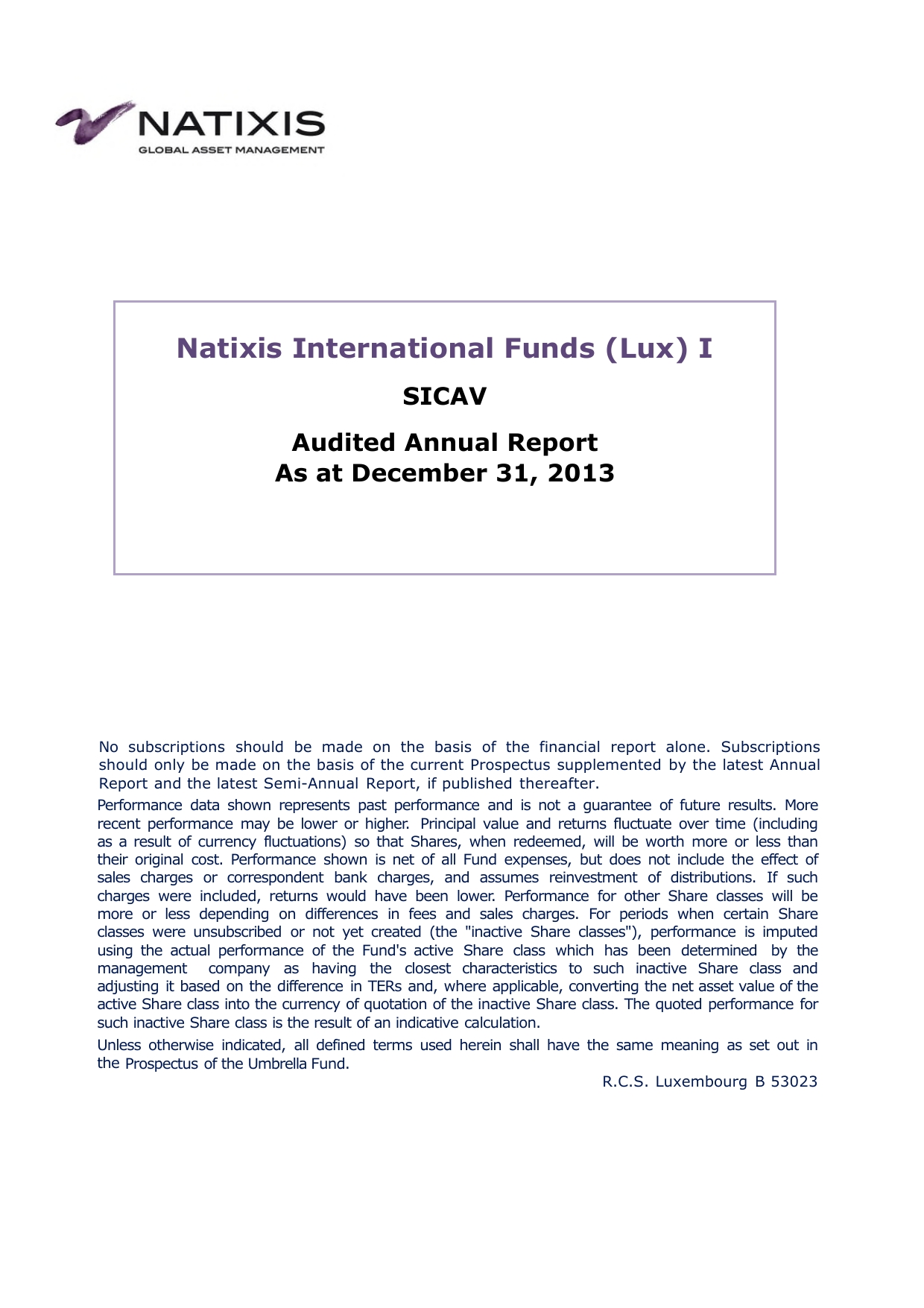 Natixis International Funds (Lux) I | Manualzz