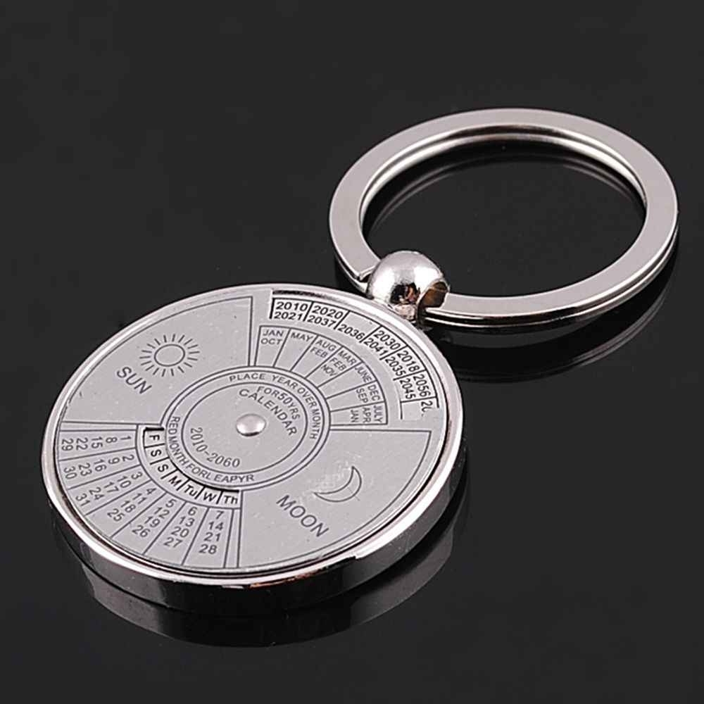 New 50 Years Perpetual Calendar Keyring Fashion Vintage Keyfob Unique  Compass Metal Keychain Gift