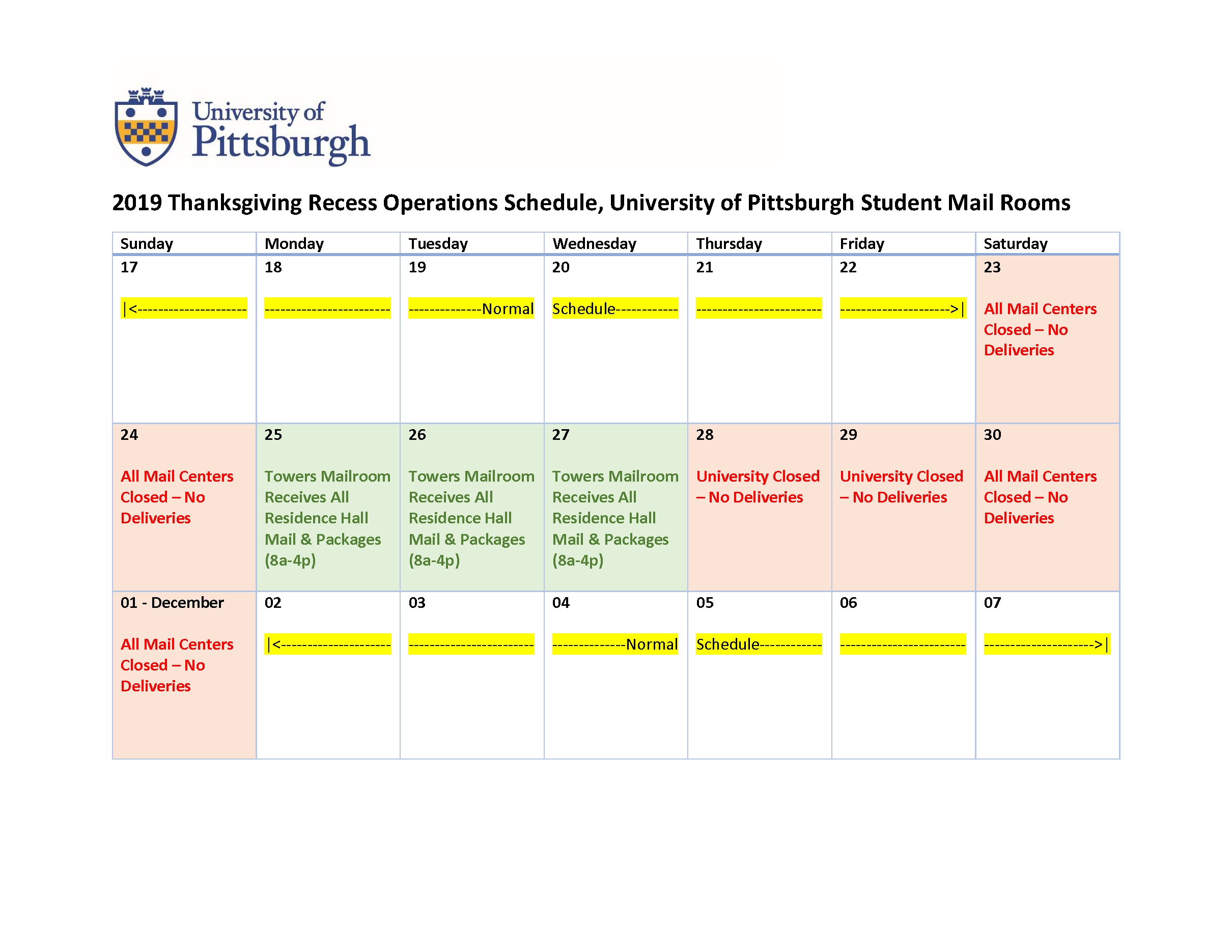 U Pitt Calendar 2020 Month Calendar Printable