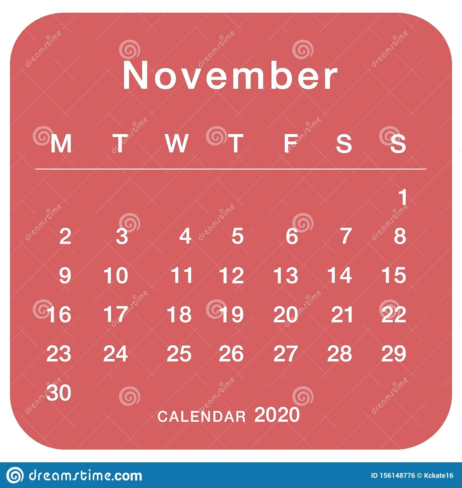 November 2020 Planning Calendar . Simple November 2020