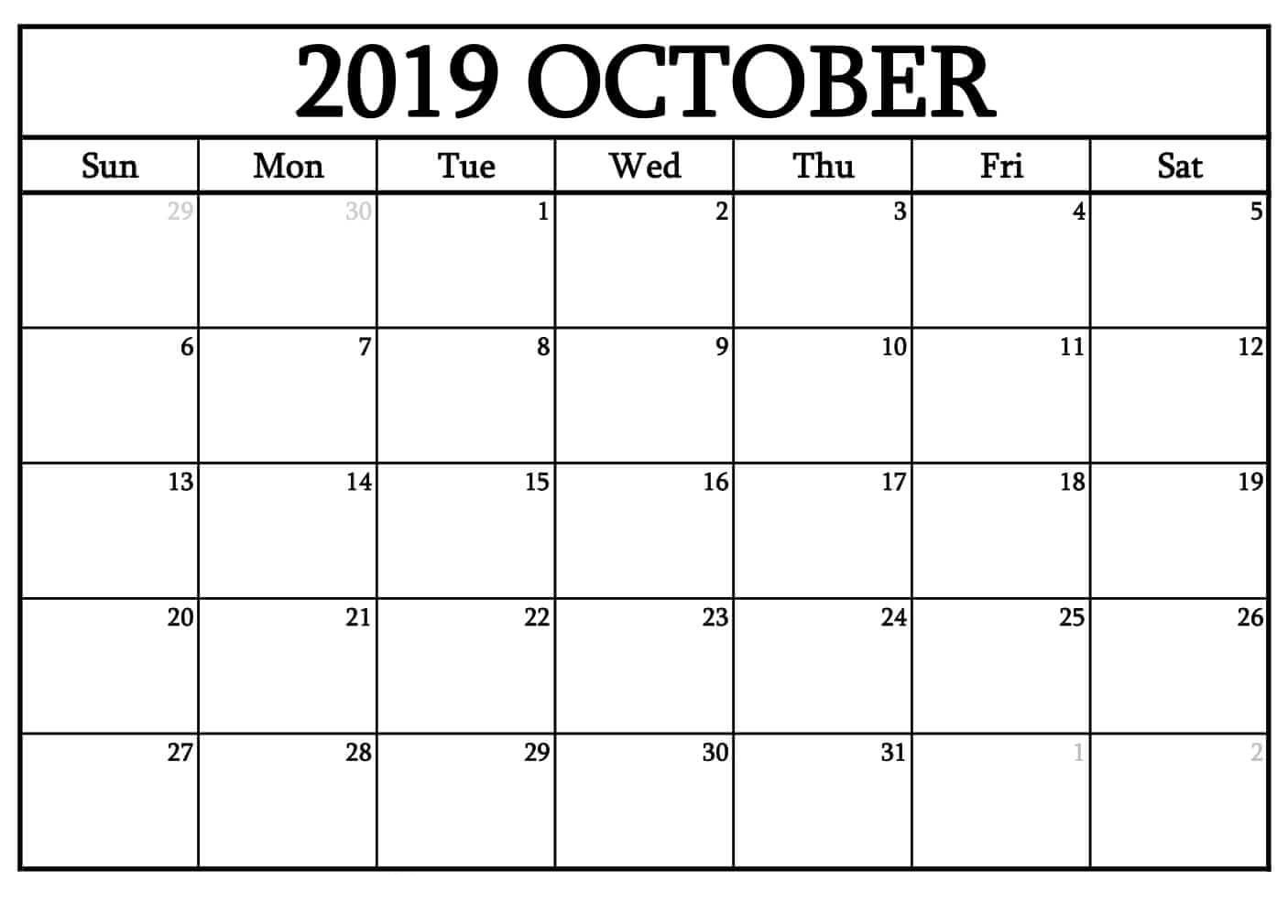 October 2019 Calendar #october #october2019Calendar