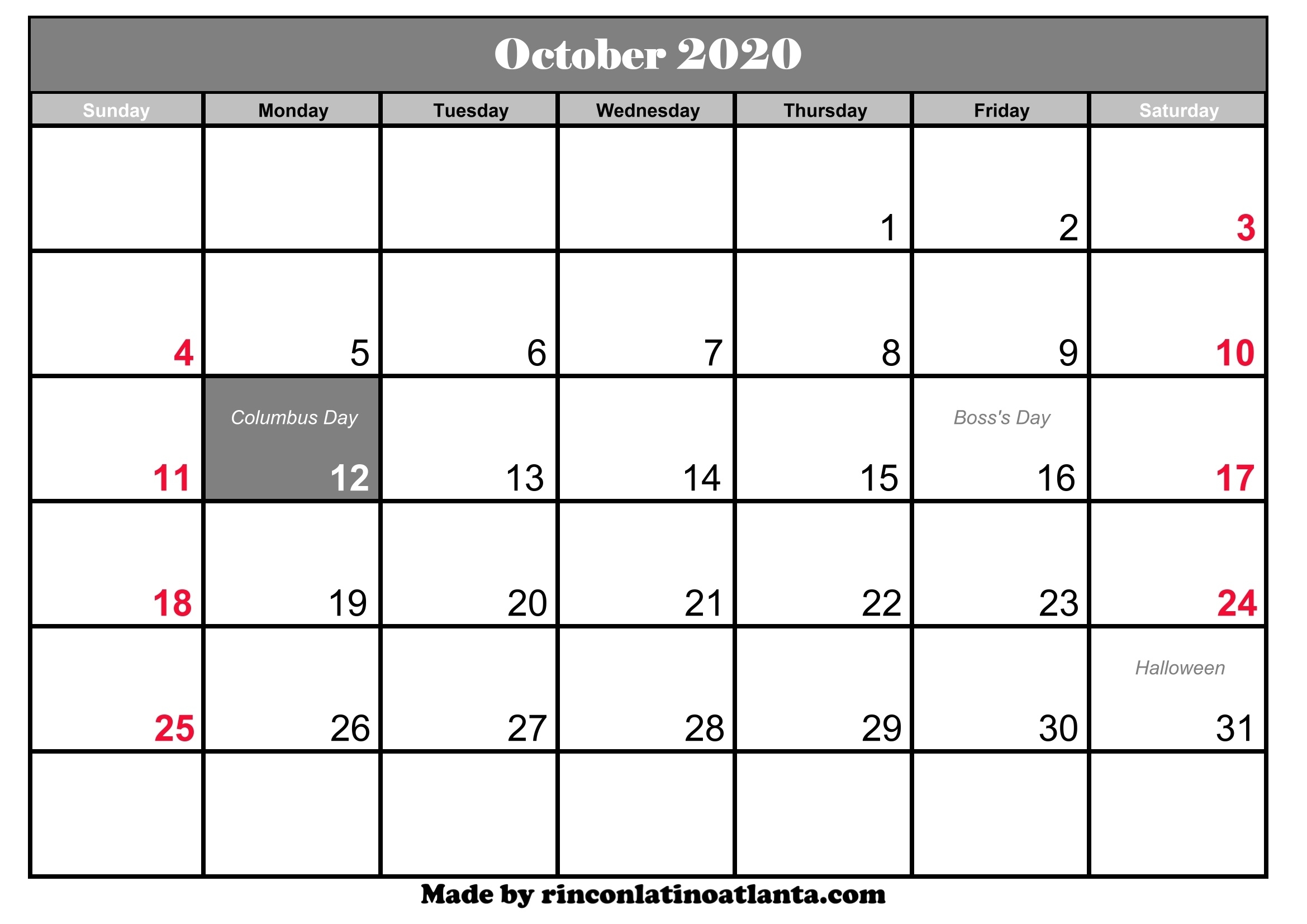 Free Printable Calendar Canada 2020 | Month Calendar Printable