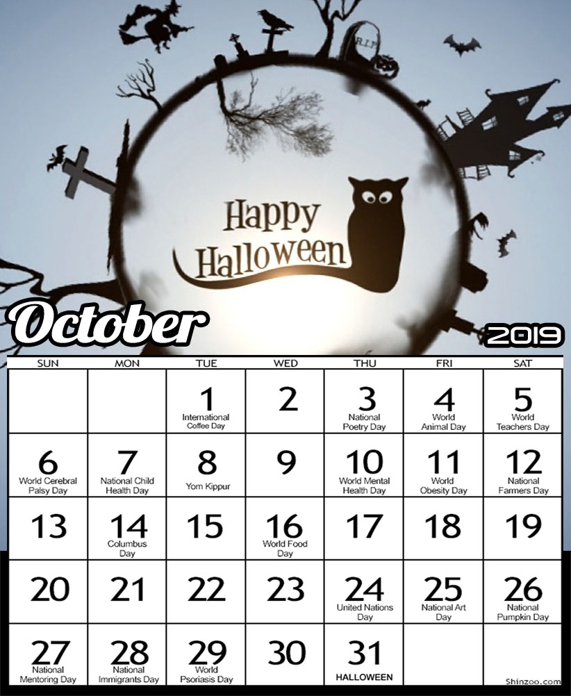 Spooky October Calendar