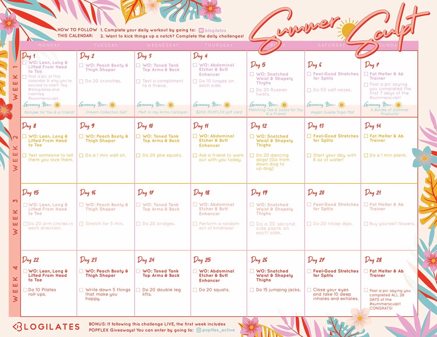 Official 28 Day Summer Sculpt Program! – Blogilates