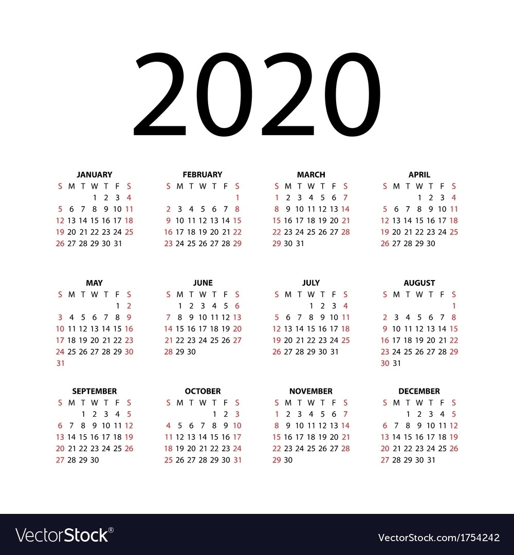 Perky 2020 Calendar With Holidaysvertex42