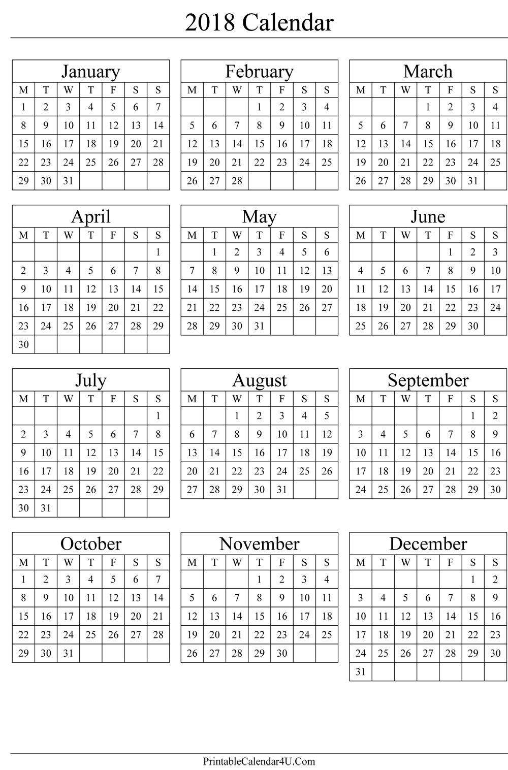 Pincalendar Printable On 2018 Calendar | Printable