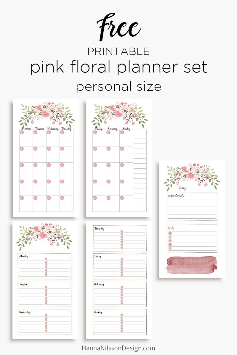 Pink Floral Planner Calendar Inserts | Printables