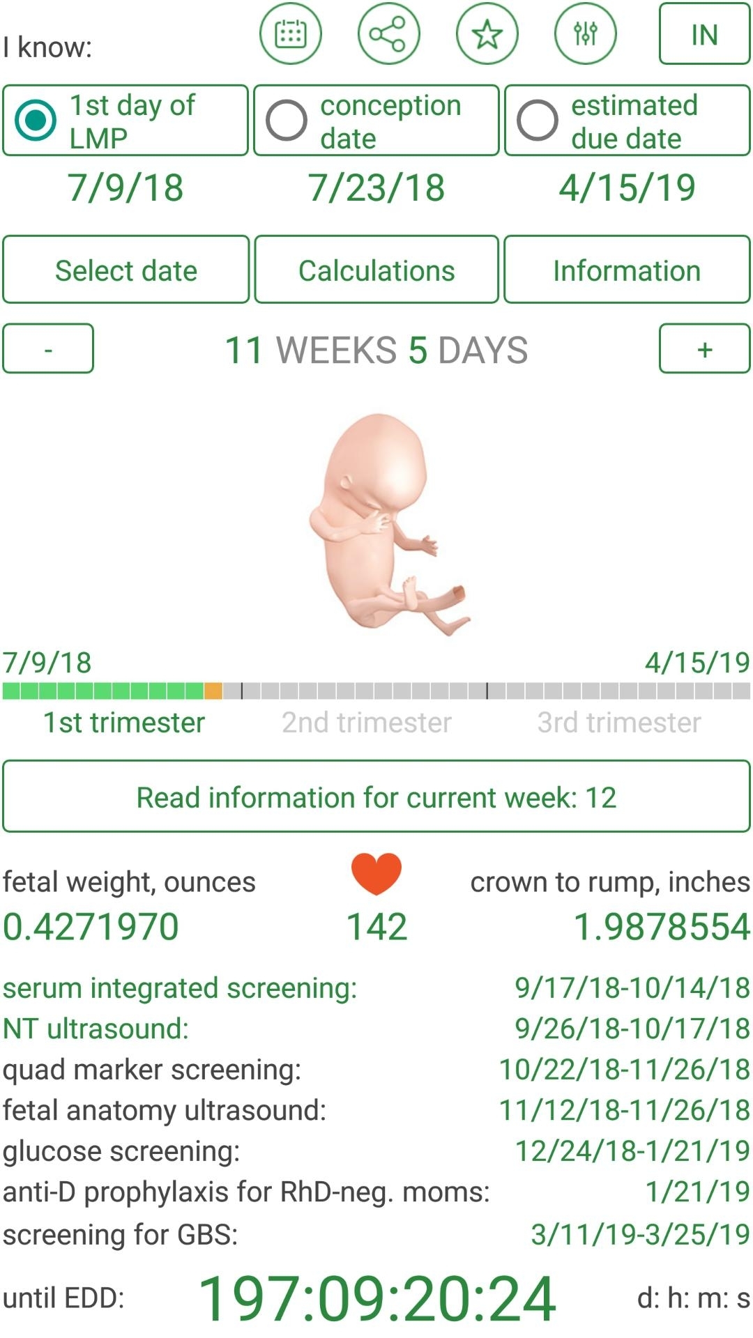 conception month to due date month