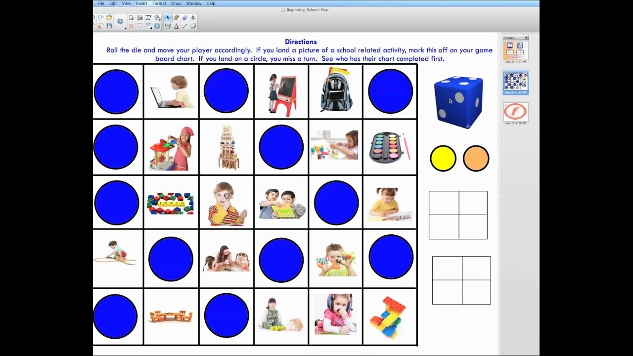 Preschool-Kindergarten First Day Games For Smart Board