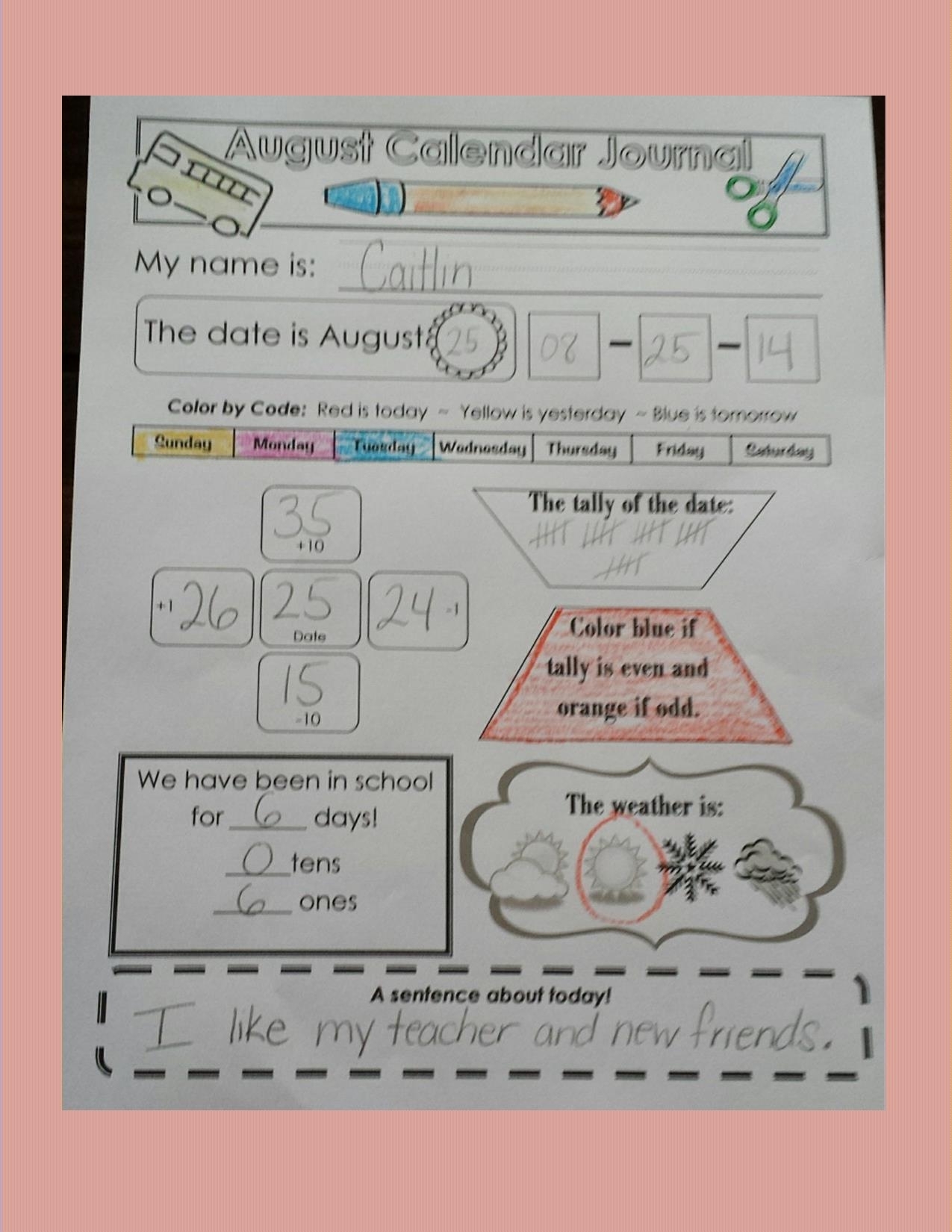 Primary Calendar Ideas, Pictures, And Activities!