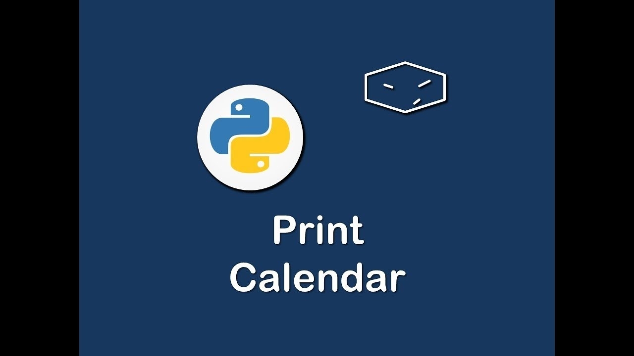 Print Calendar In Python