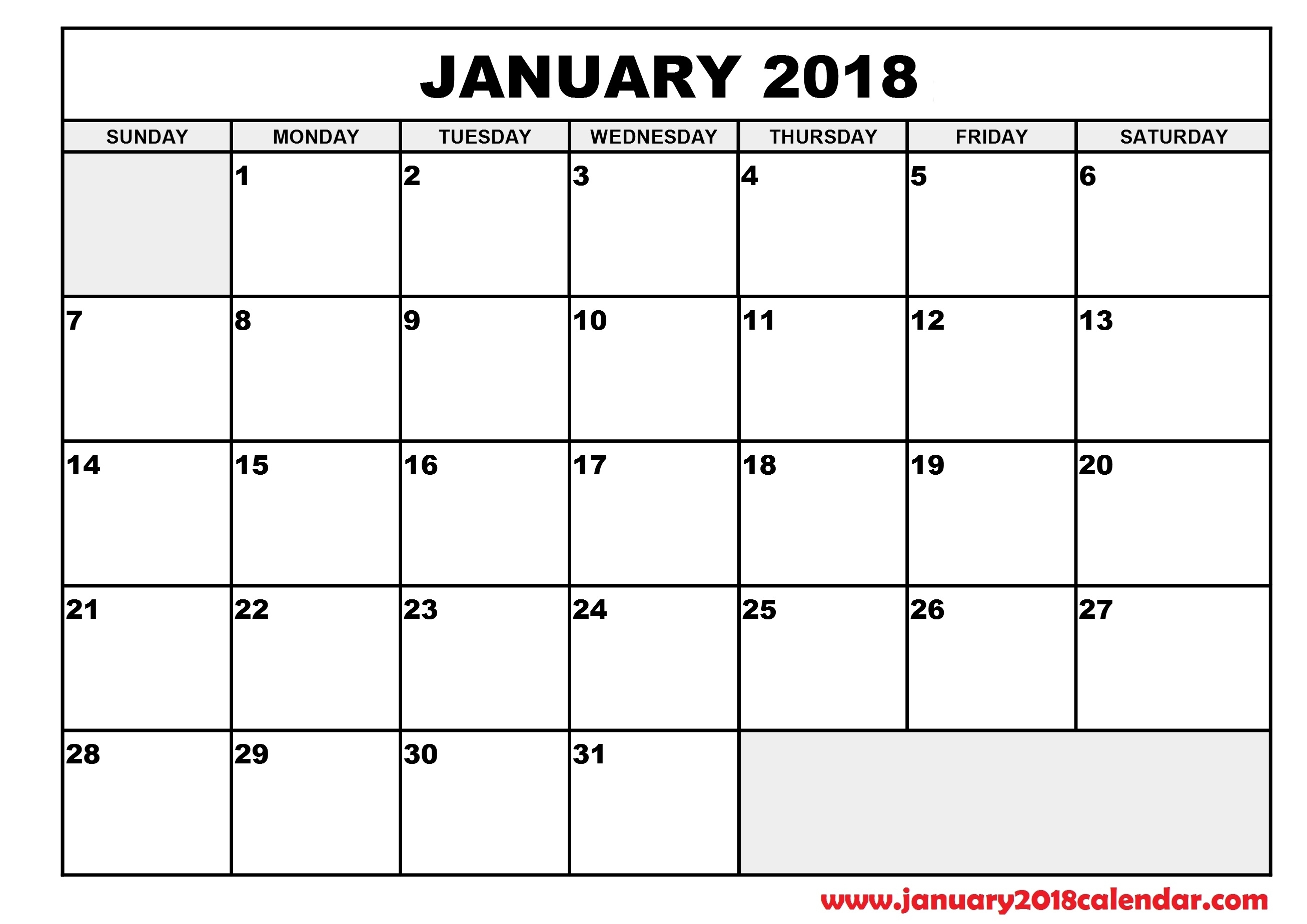 Printable 2018 Calendar Without Weekends | Calendar Template