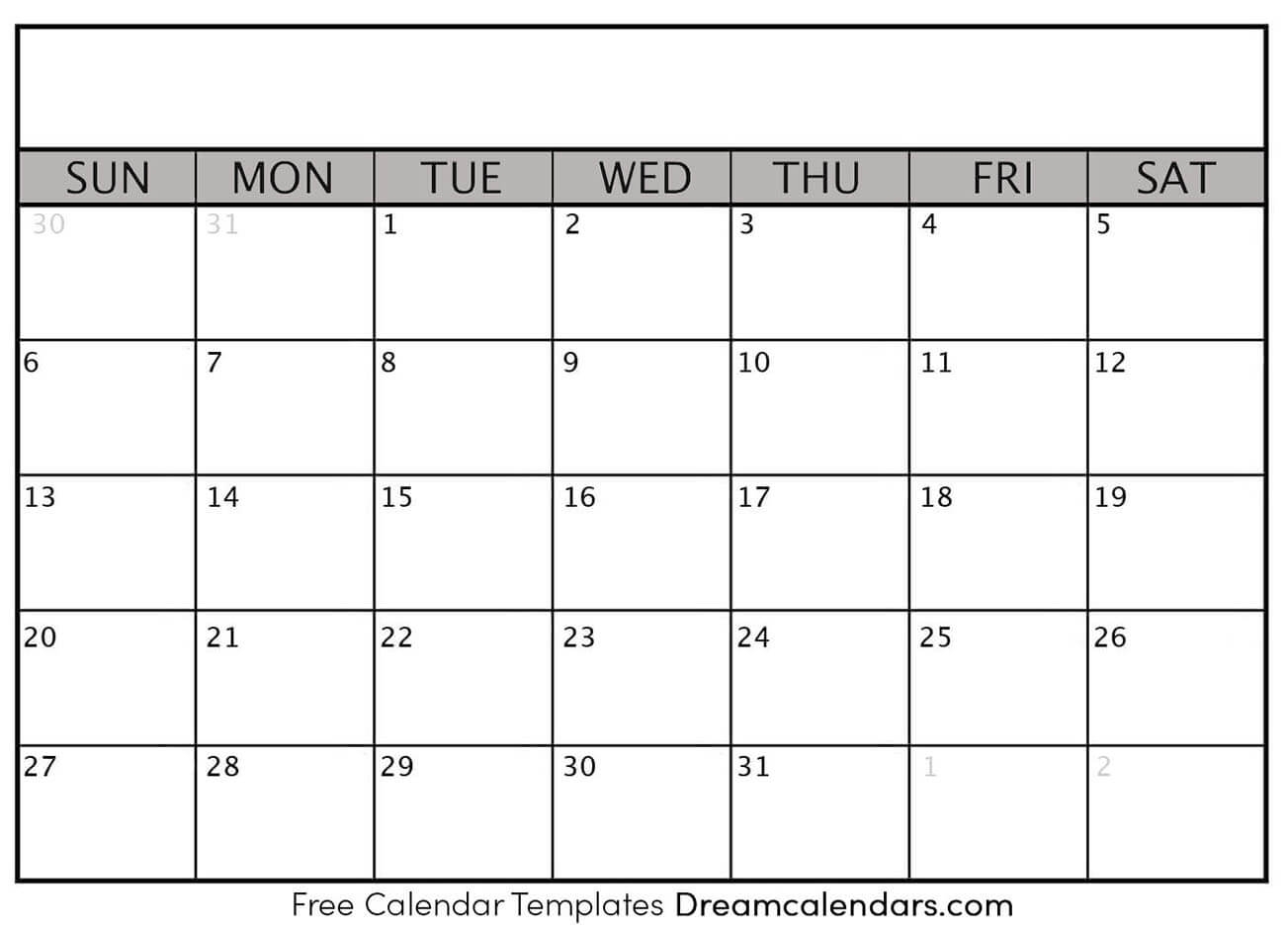 Printable Blank Calendar | Dream Calendars