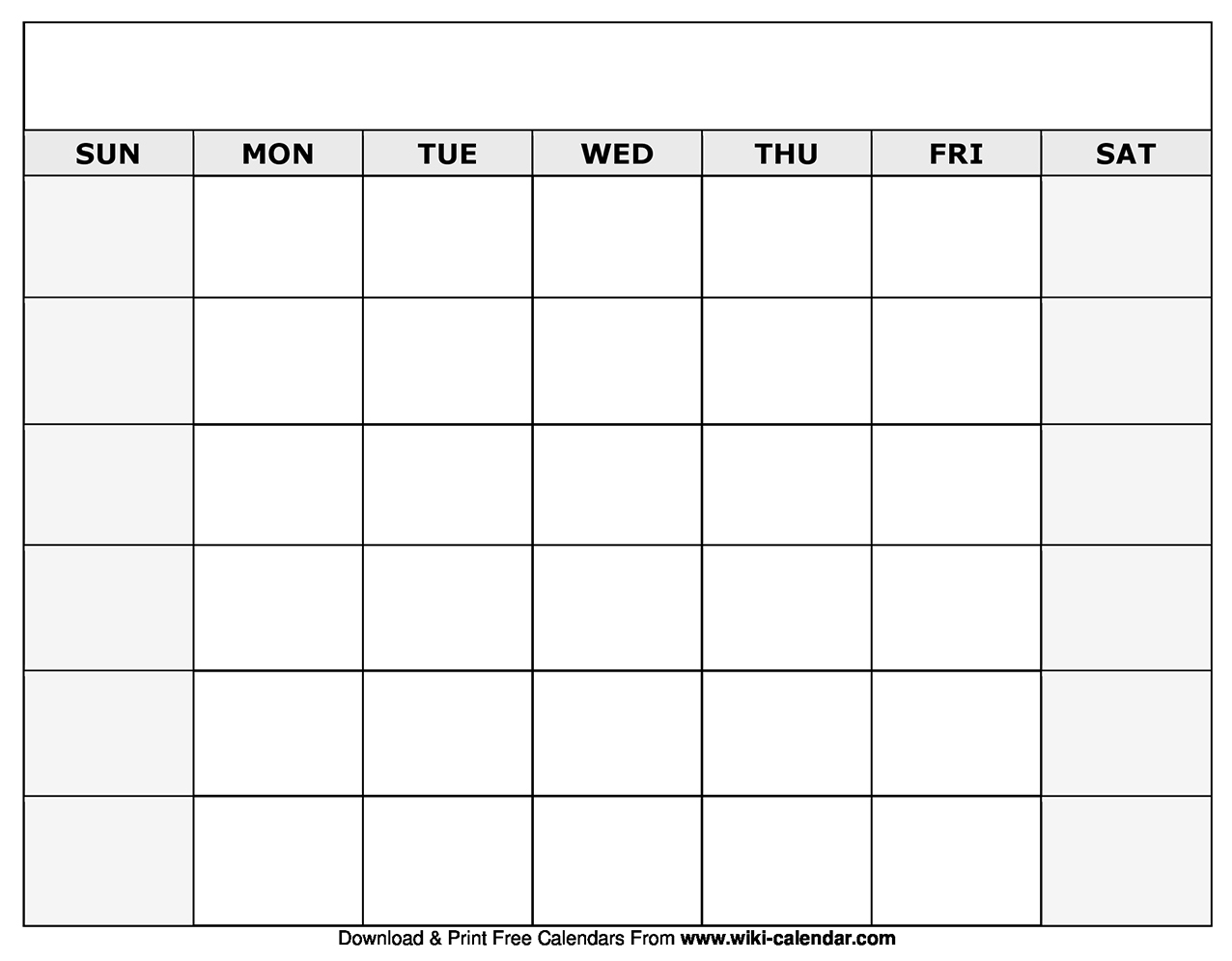 Printable Blank Calendar Templates