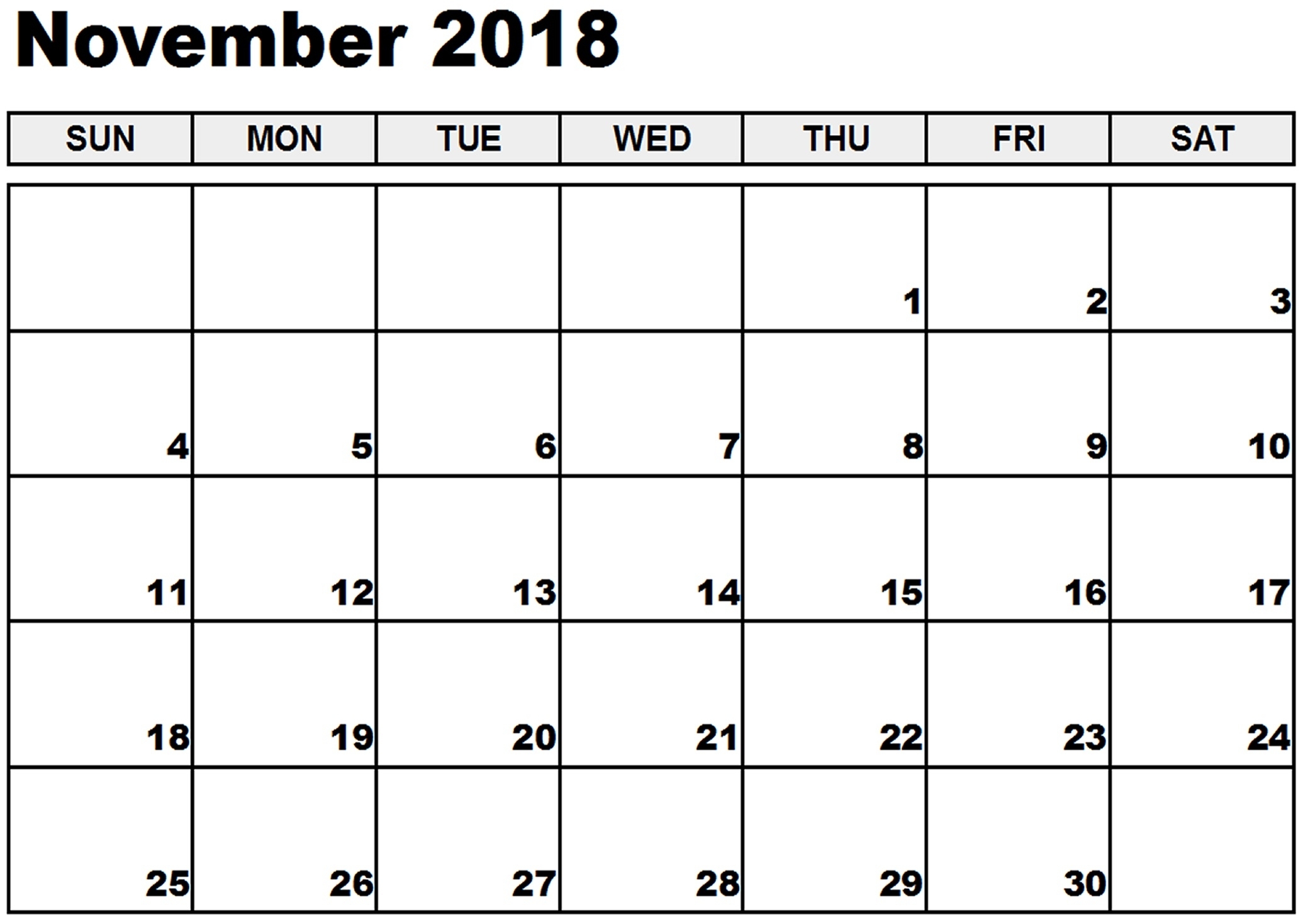 Printable Calendar 2018 Landscape | Printable Calendar 2020