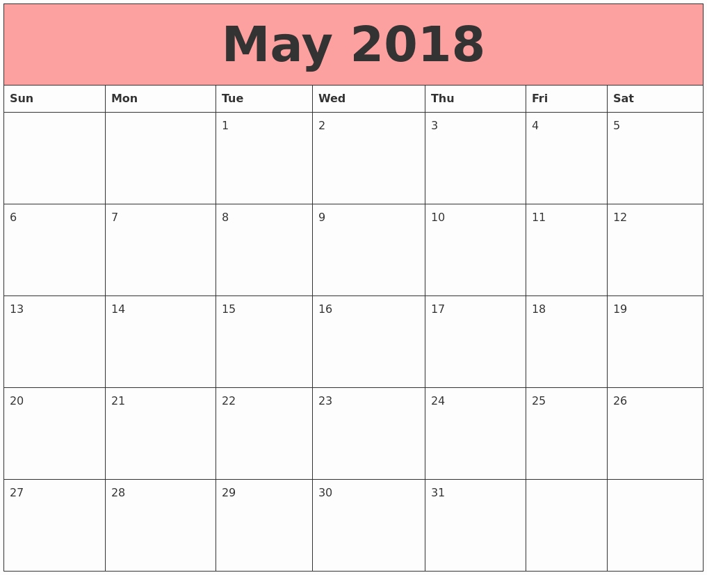 Printable Calendar 2018 Microsoft Word | Printable Calendar 2019