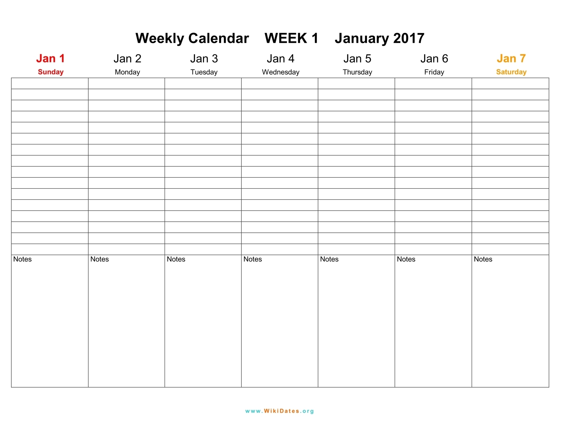 Printable Calendar 2018 One Week | Printable Calendar 2019