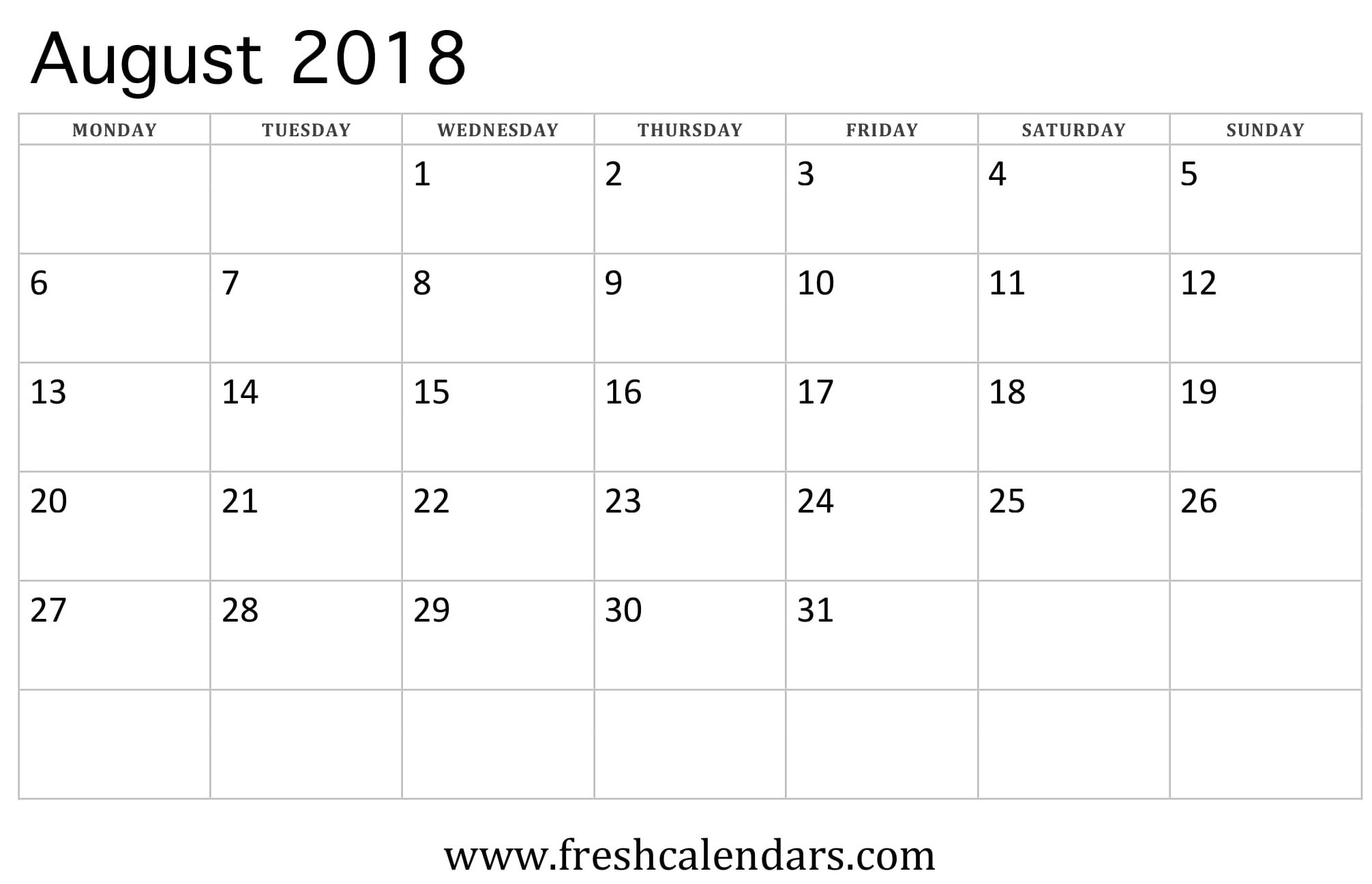 Printable Calendar 2018 Starting On Saturday | Printable