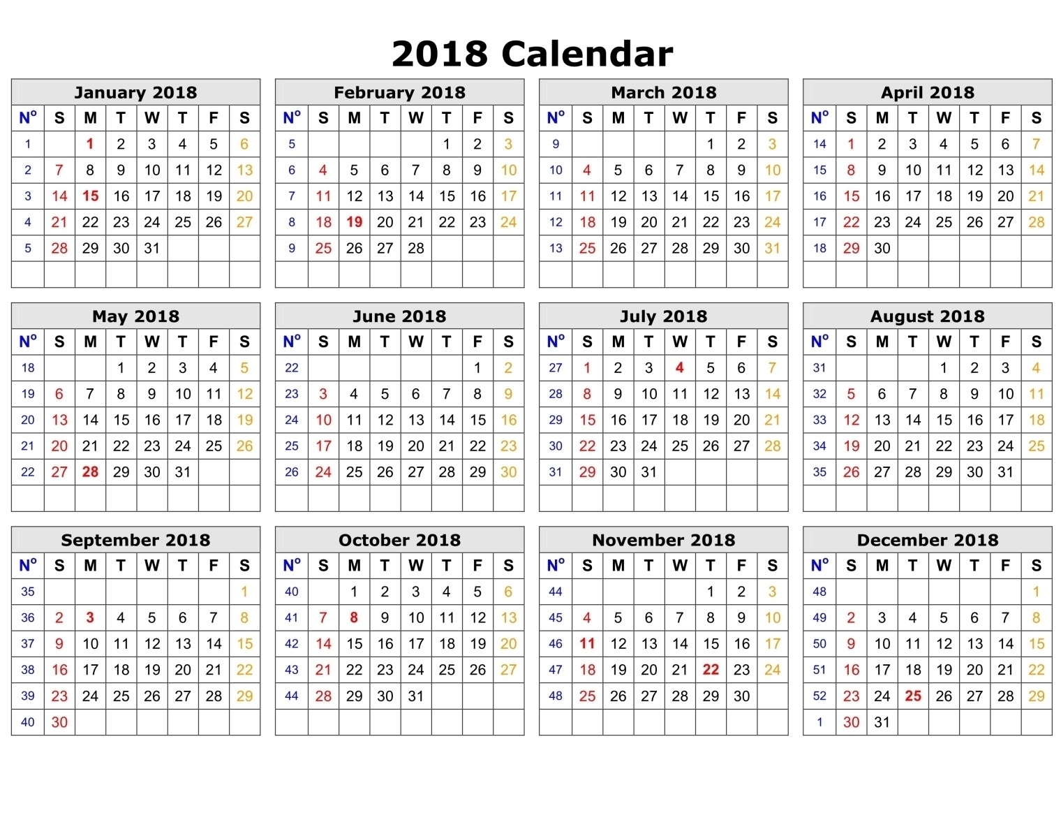 Printable Calendar 2018 Time And Date | Printable Calendar 2020